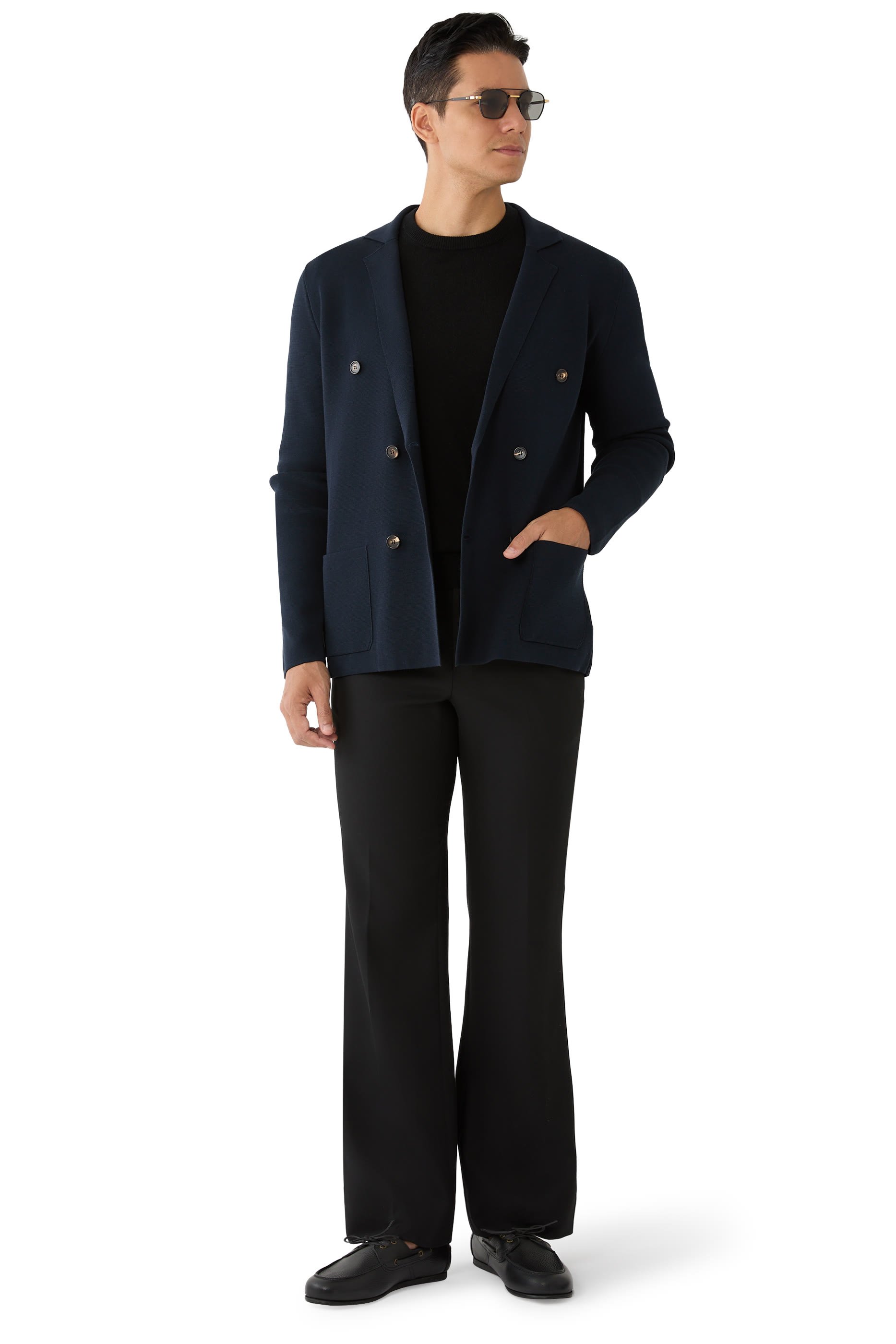 حذاء موكاسين جلد معالج بارز الملمس