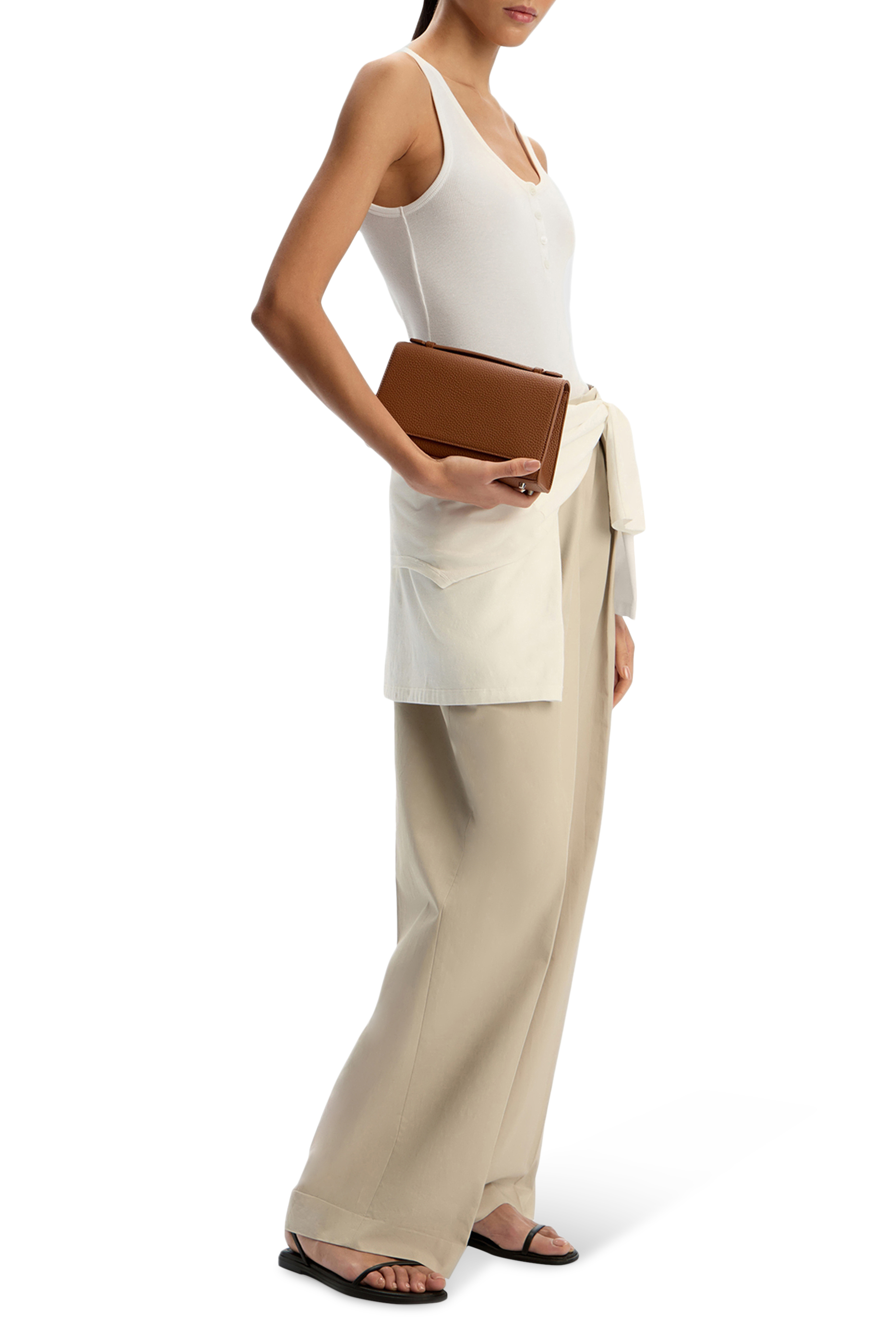 حقيبة يد جلد بارز الملمس