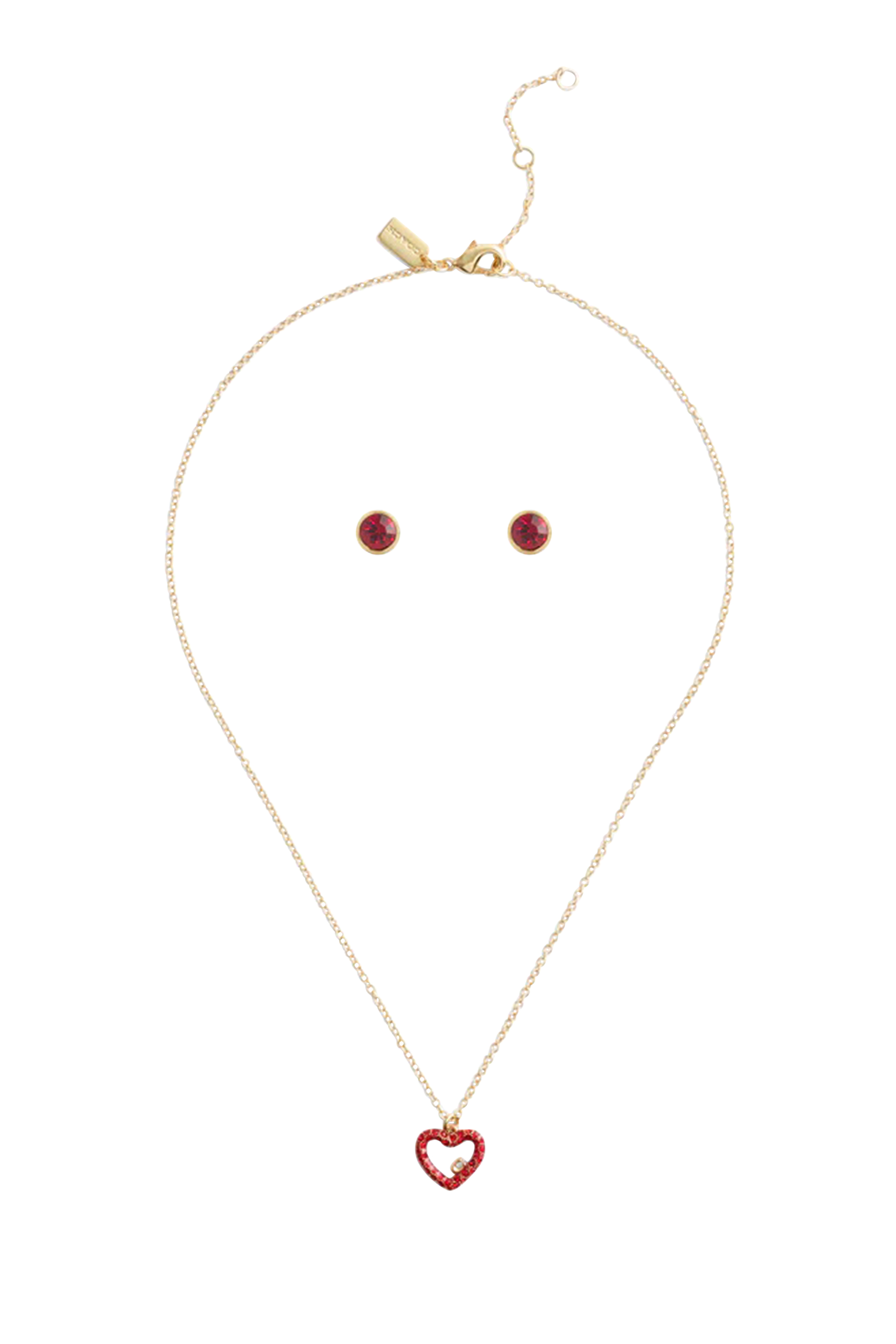 طقم أقراط وقلادة بحلي على شكل قلب مرصع بالماس بافيه