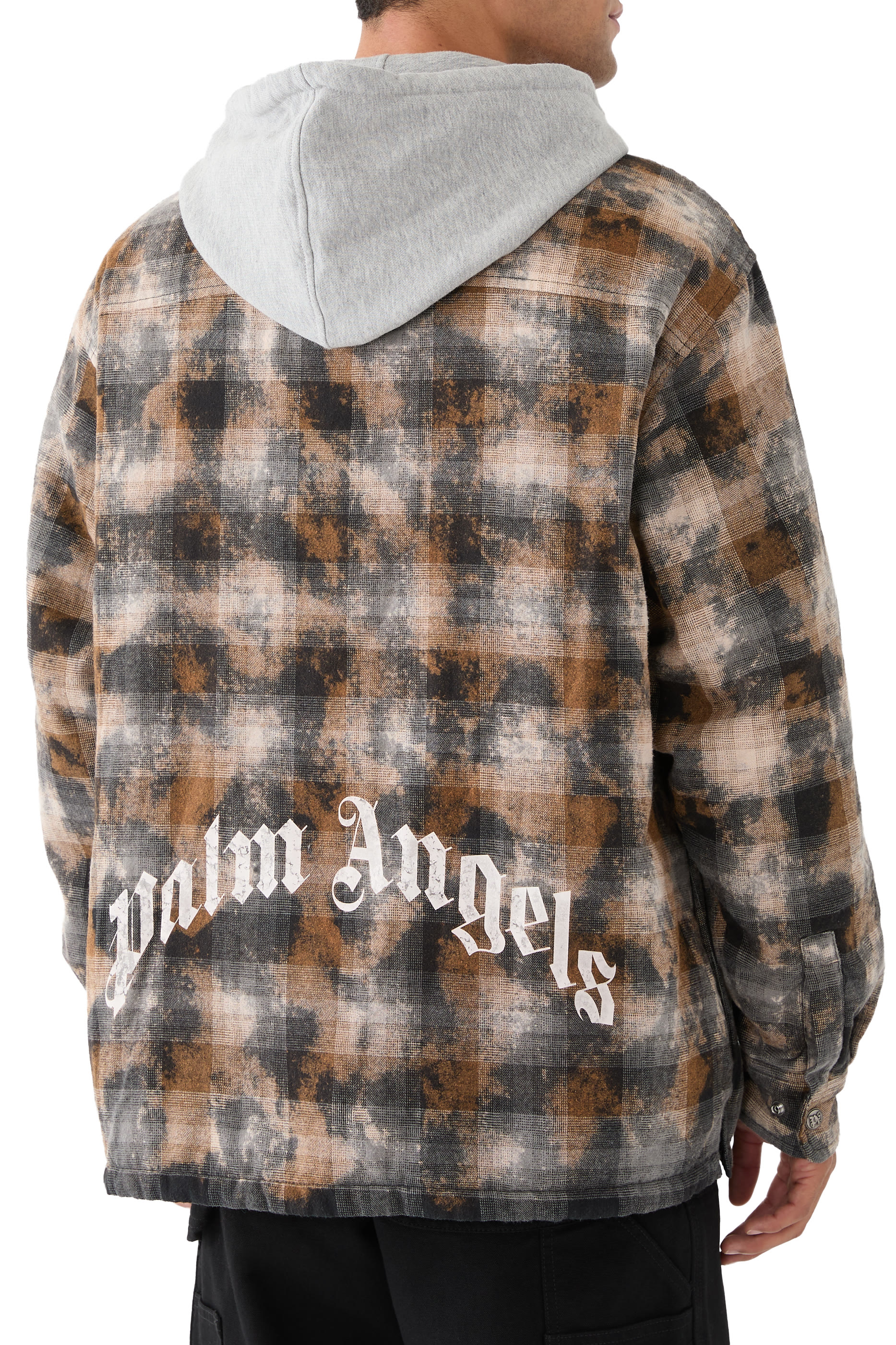 جاكيت بنمط قميص تشاك بشعار الماركة مقوس