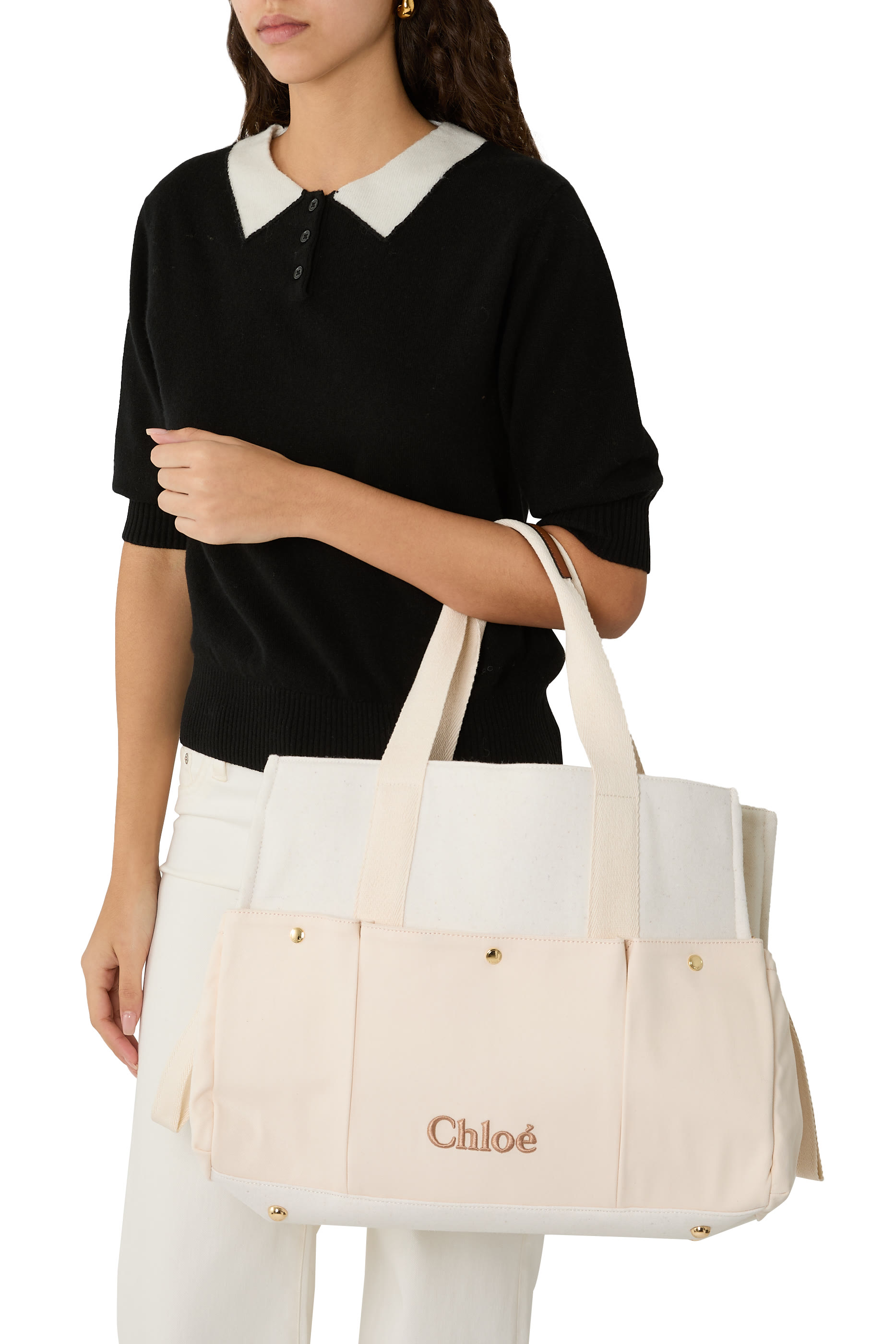 حقيبة مستلزمات أطفال مطرزة بشعار الماركة