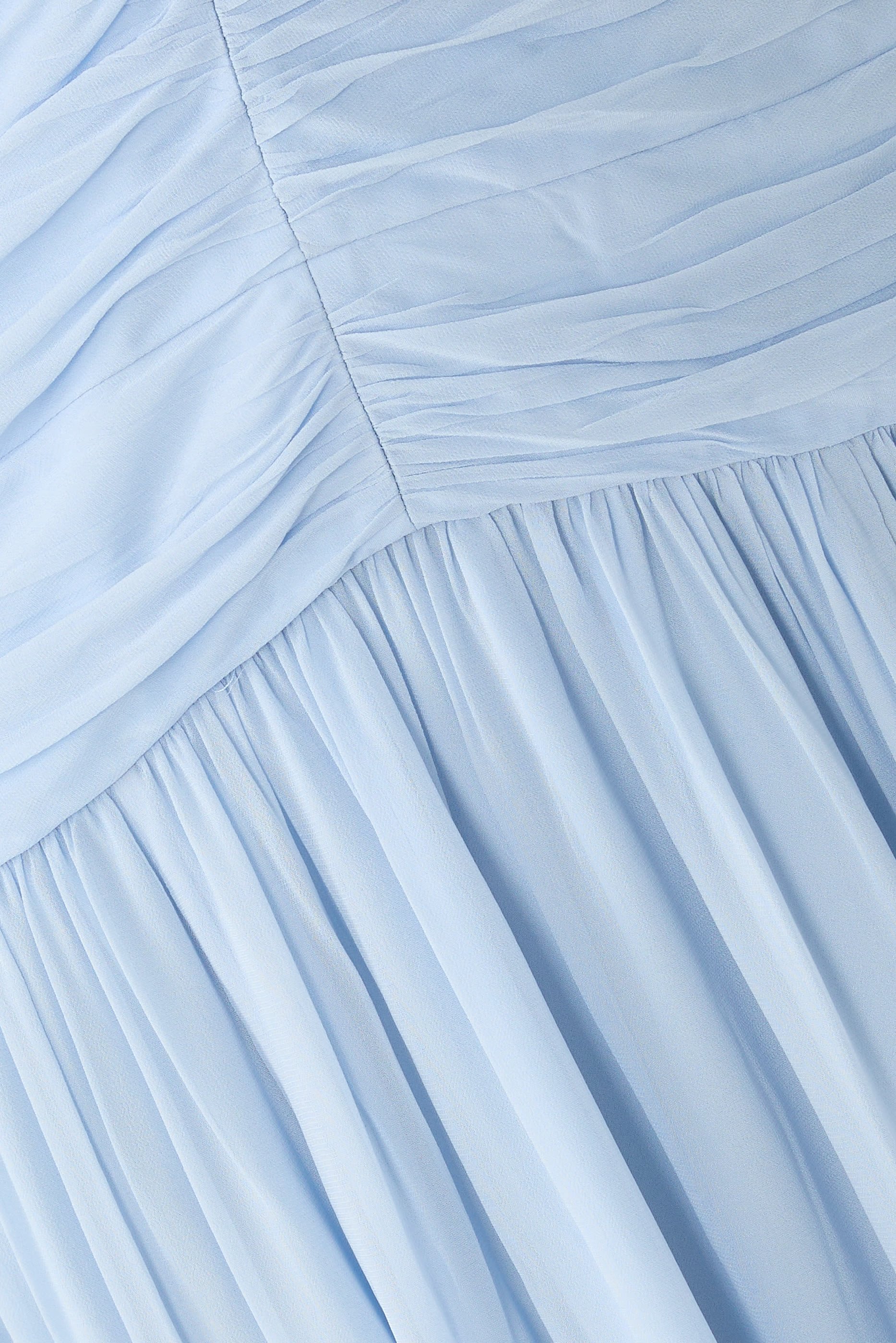 فستان جونو طويل بصدرية بكشكش