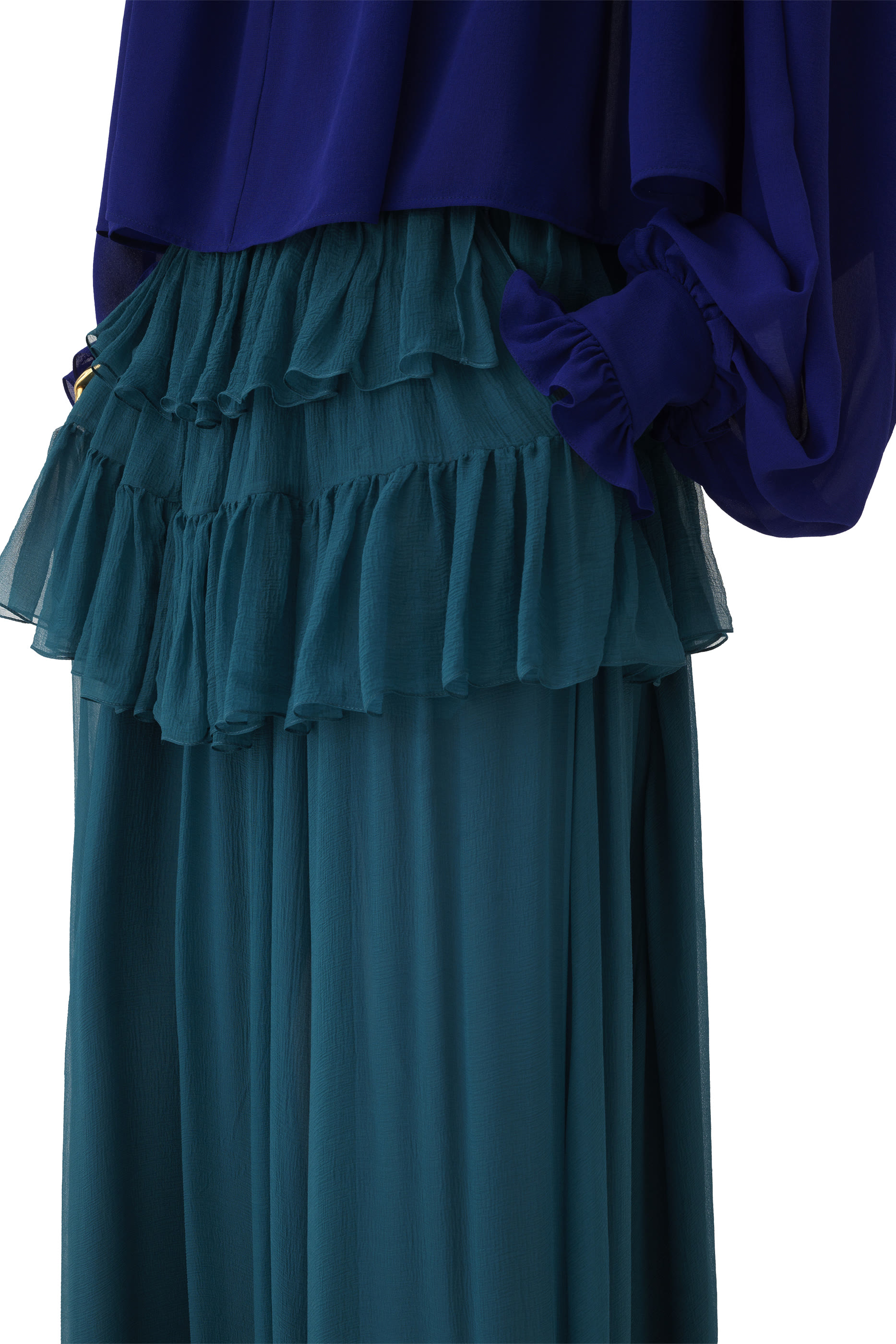 تنورة طويلة بتصميم متدرج بكشكش