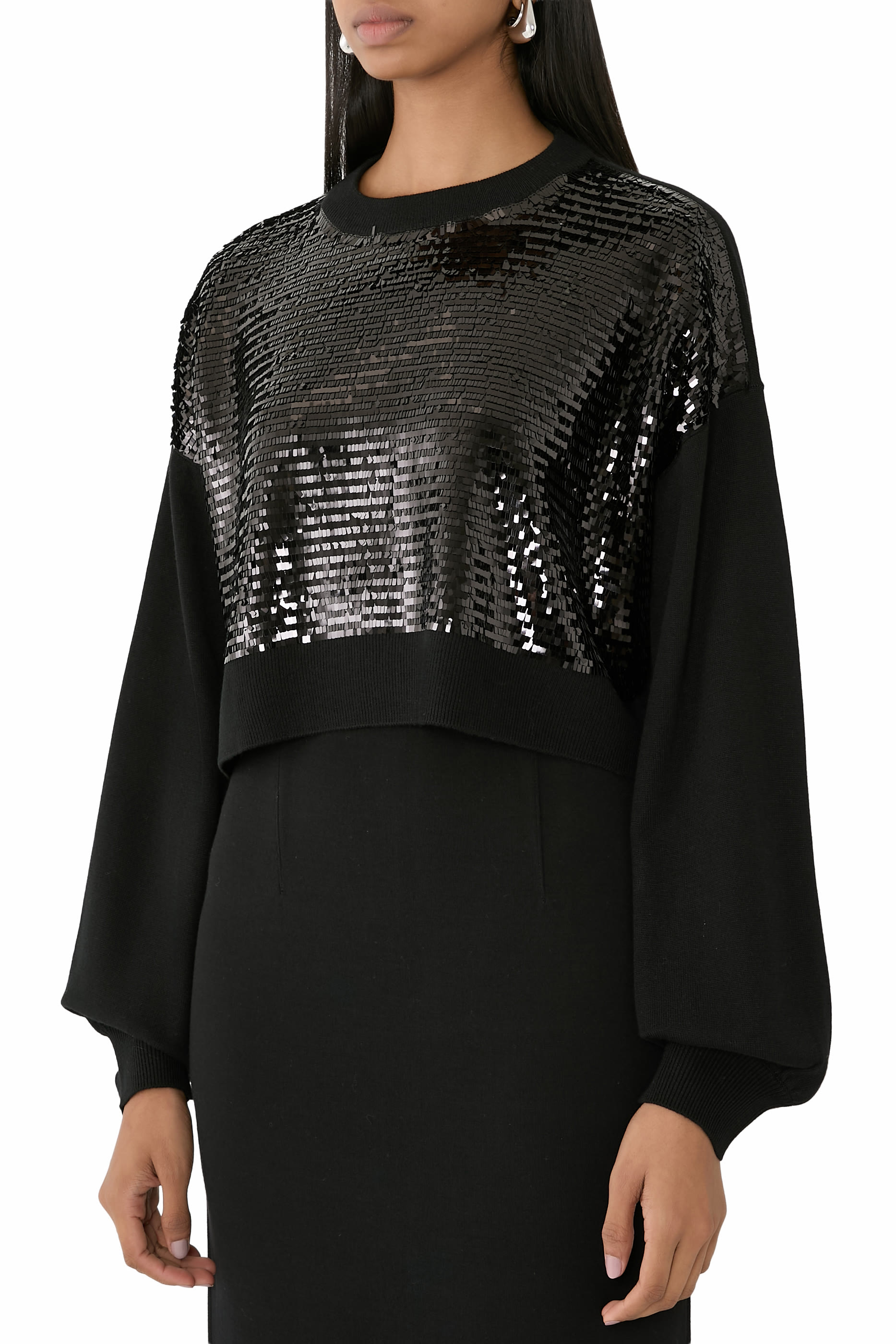 كنزة نايت لاب بياقة ضيقة