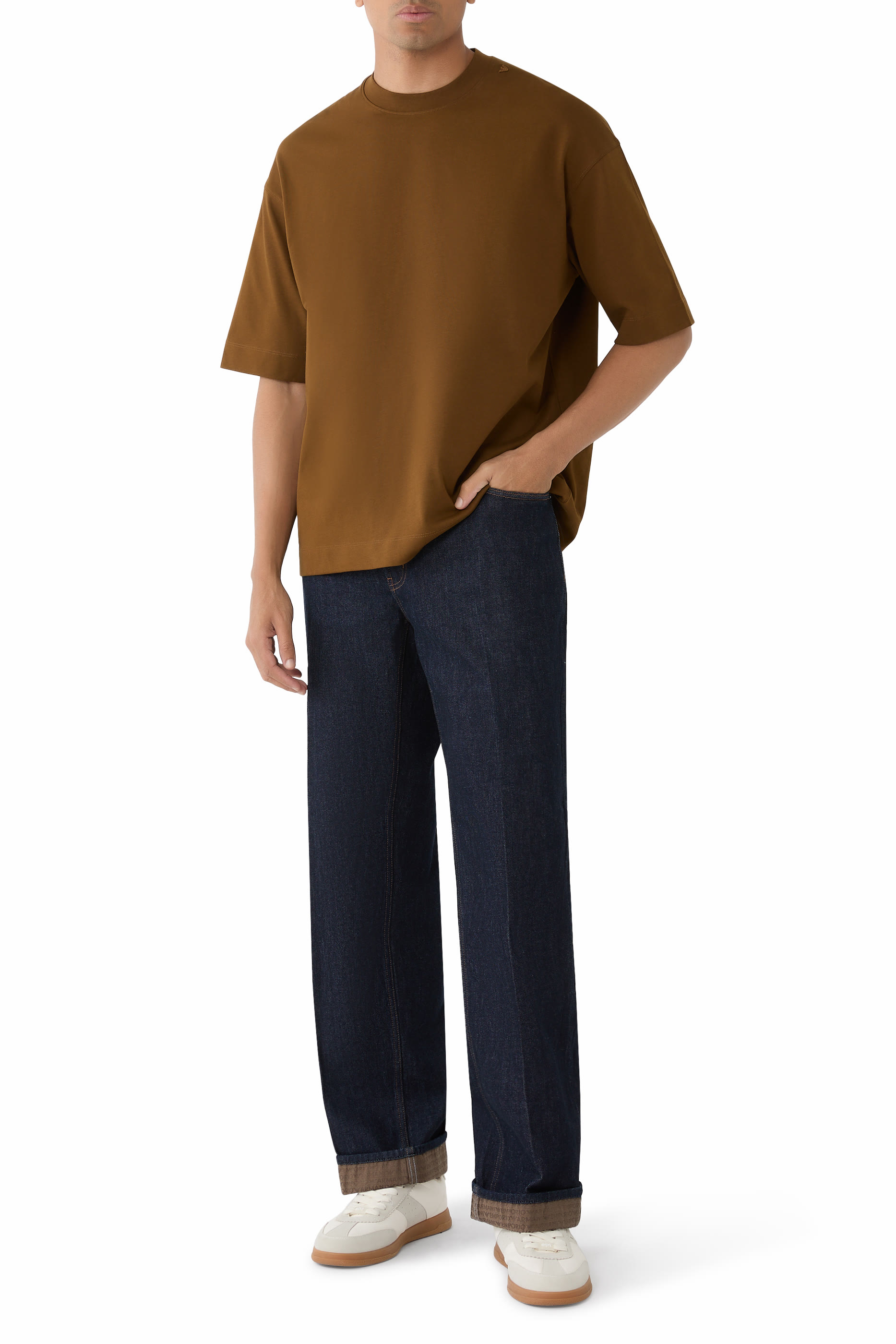 بنطال جينز جاي 76 بقصة ساق مستقيمة قماش مطاطي 