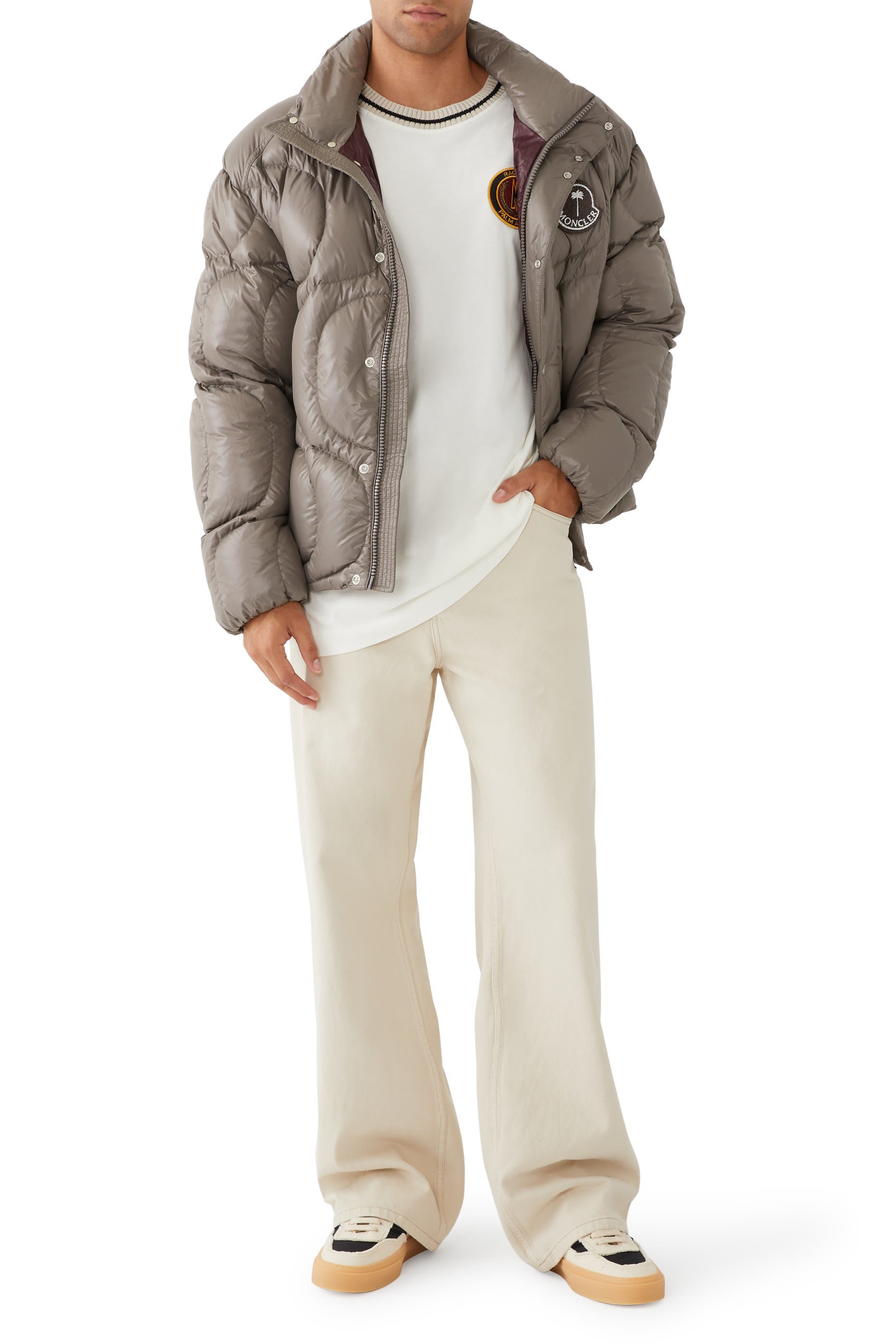 جاكيت قصير هوناني مونكلر &times; بالم انجلز مبطن بالزغب