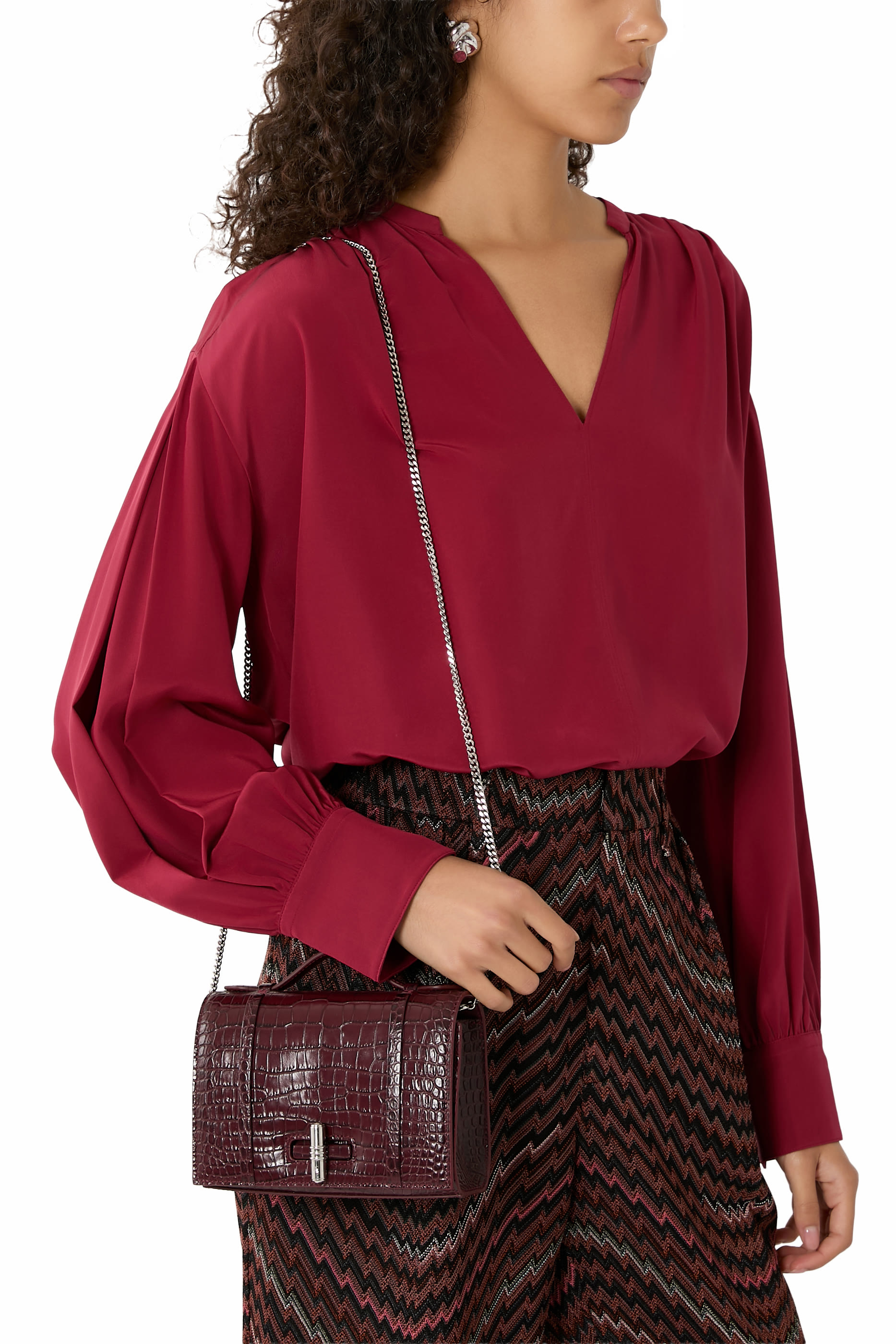 حقيبة يد ماي صغيرة بنقشة جلد