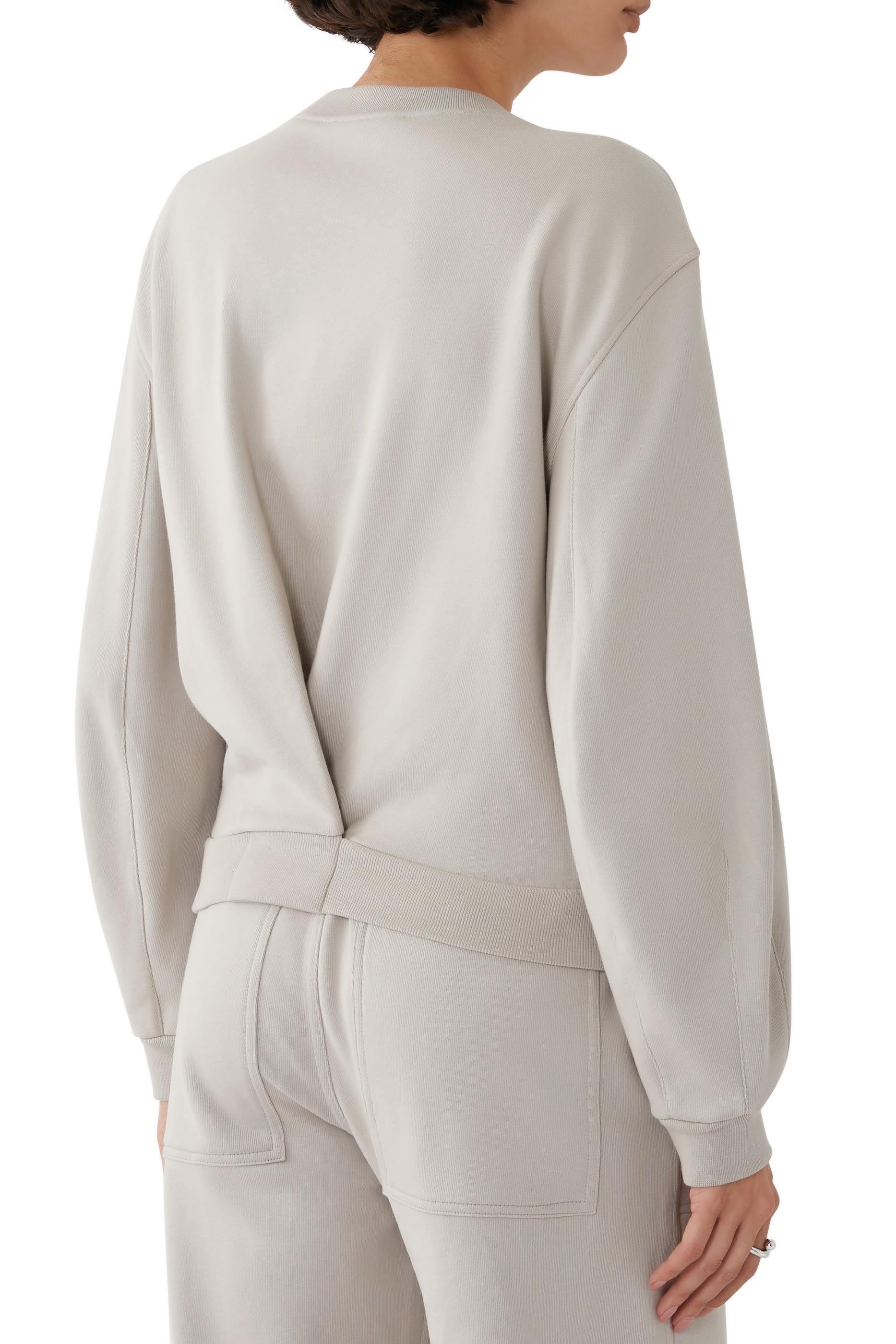 سويت شيرت بأكمام طويلة منحوتة قطن