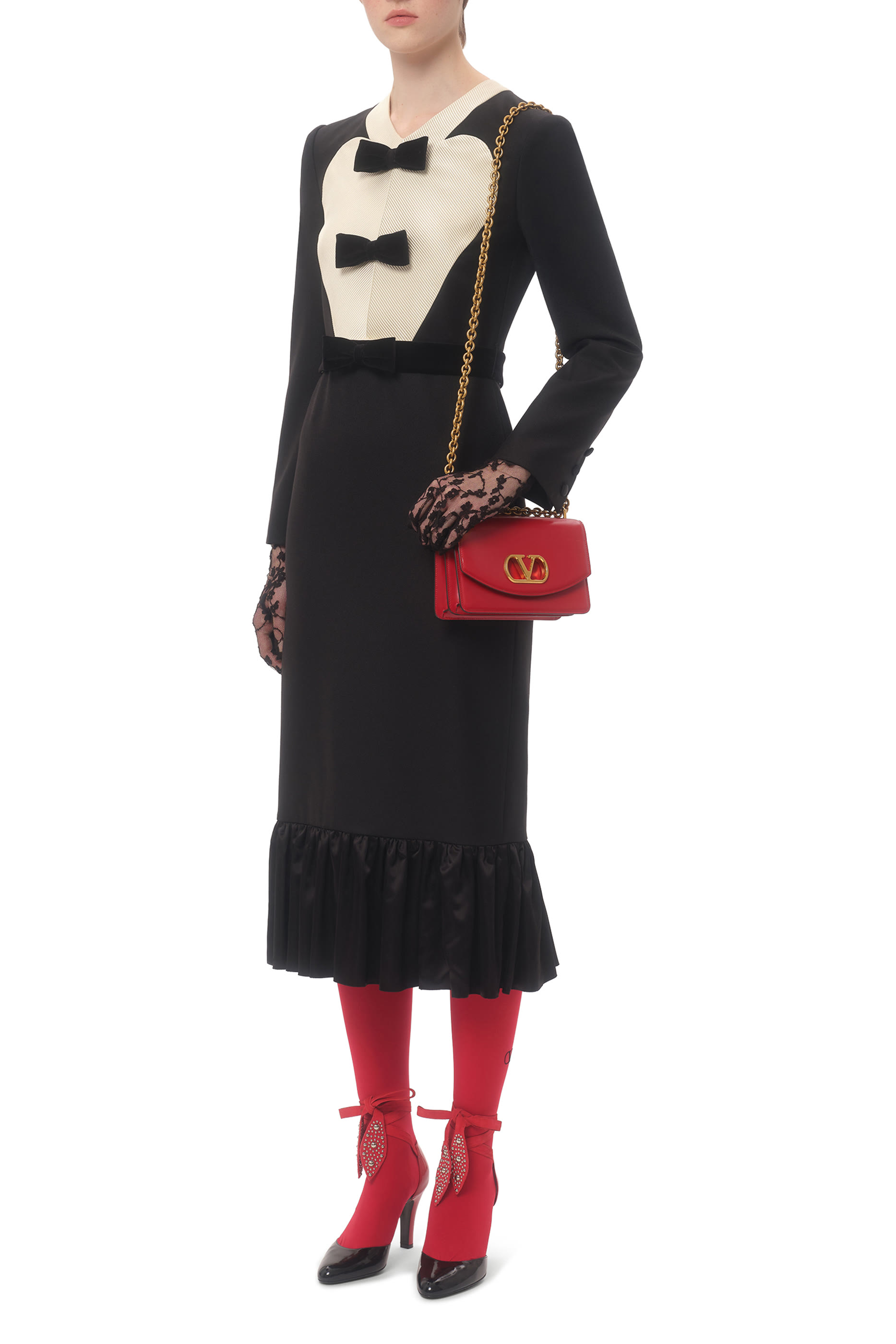 حقيبة كتف صغيرة فاين جلد عجل لامع