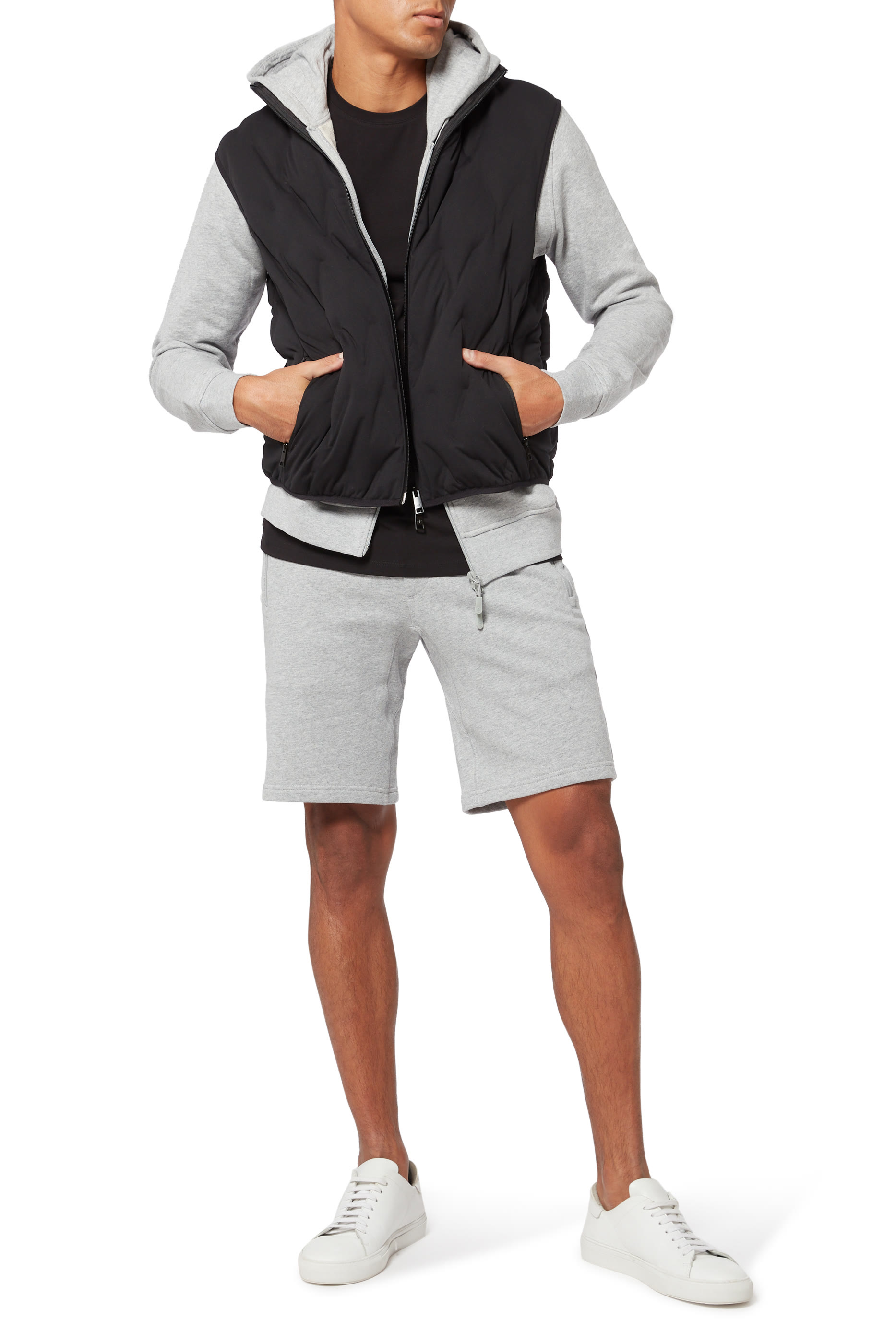 سويت شيرت بغطاء رأس قطن مطاطي بشعار الماركة