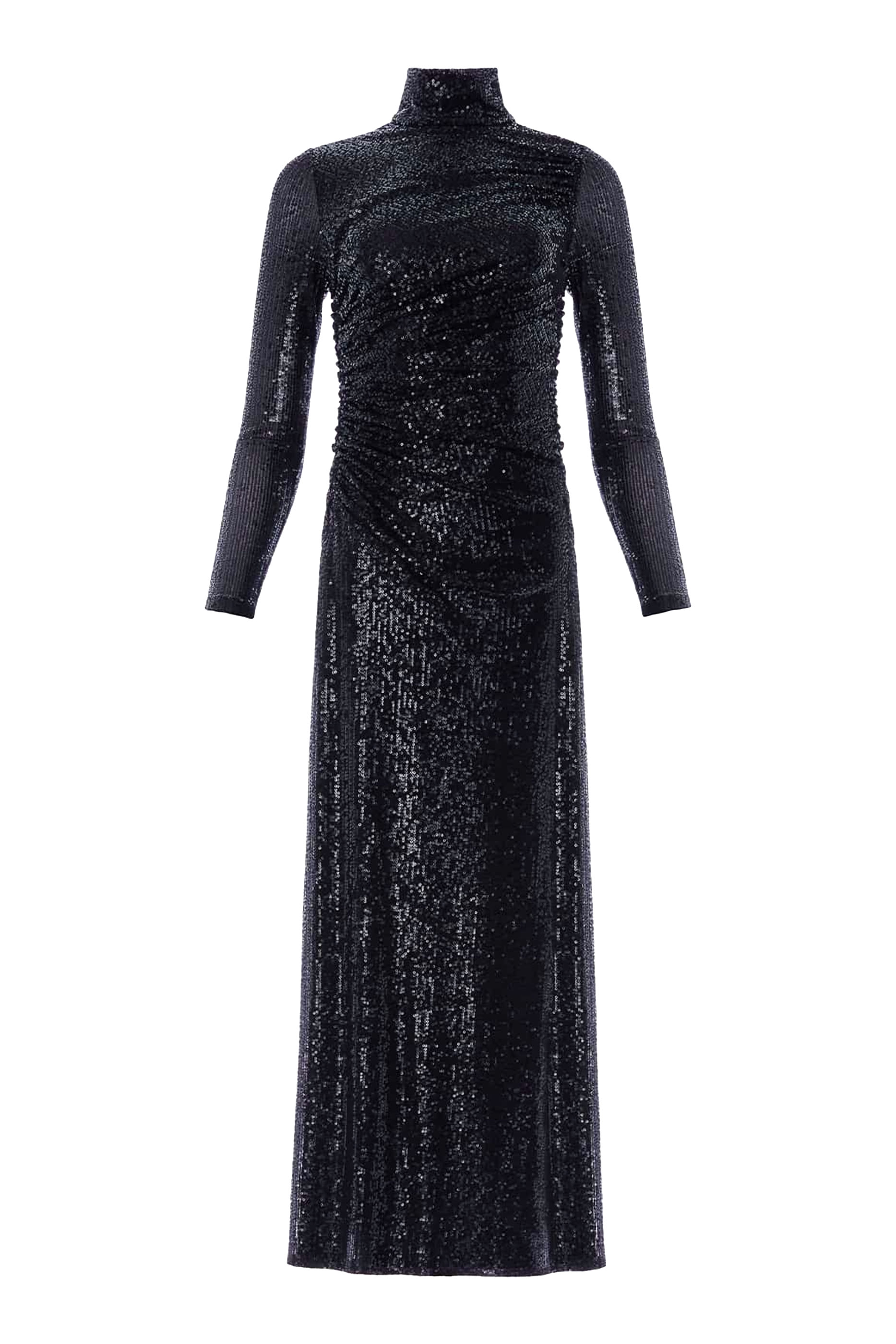 فستان سهرة ماليا بطول الكاحل بياقة عالية