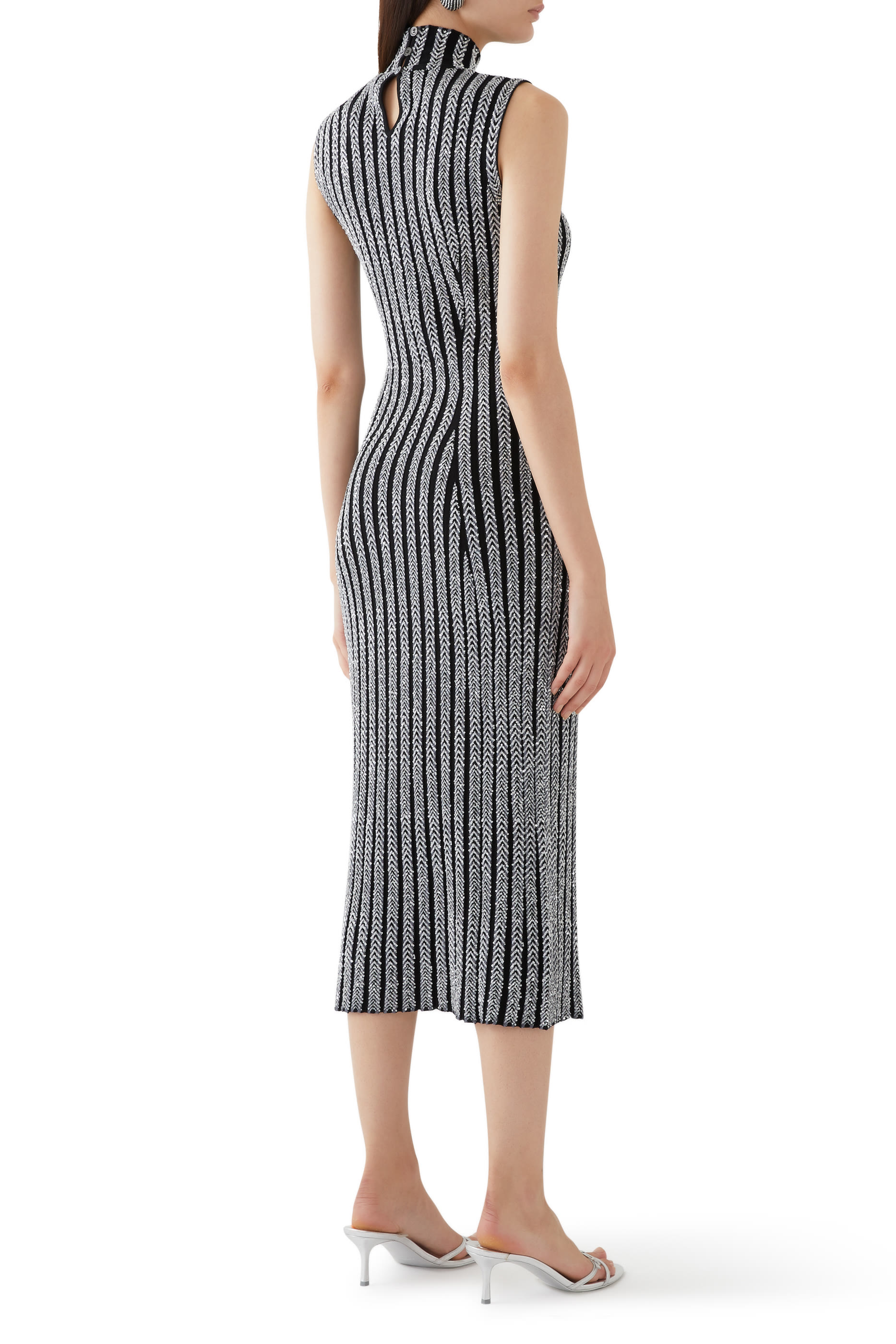 فستان منسوج محاك سادة مزين بترتر