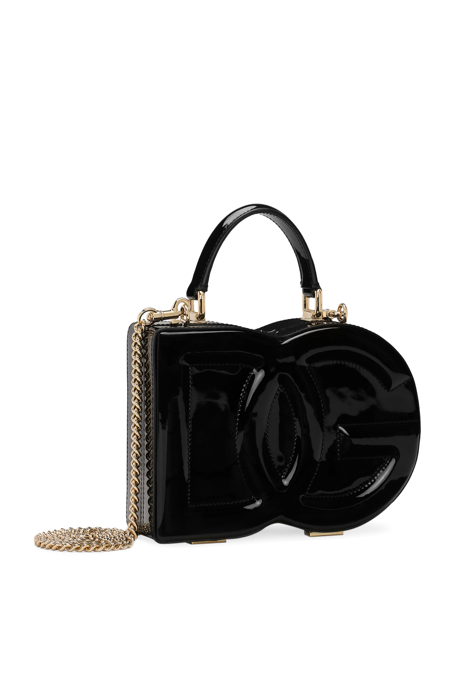 حقيبة يد بتصميم مربع بحرفي شعار الماركة