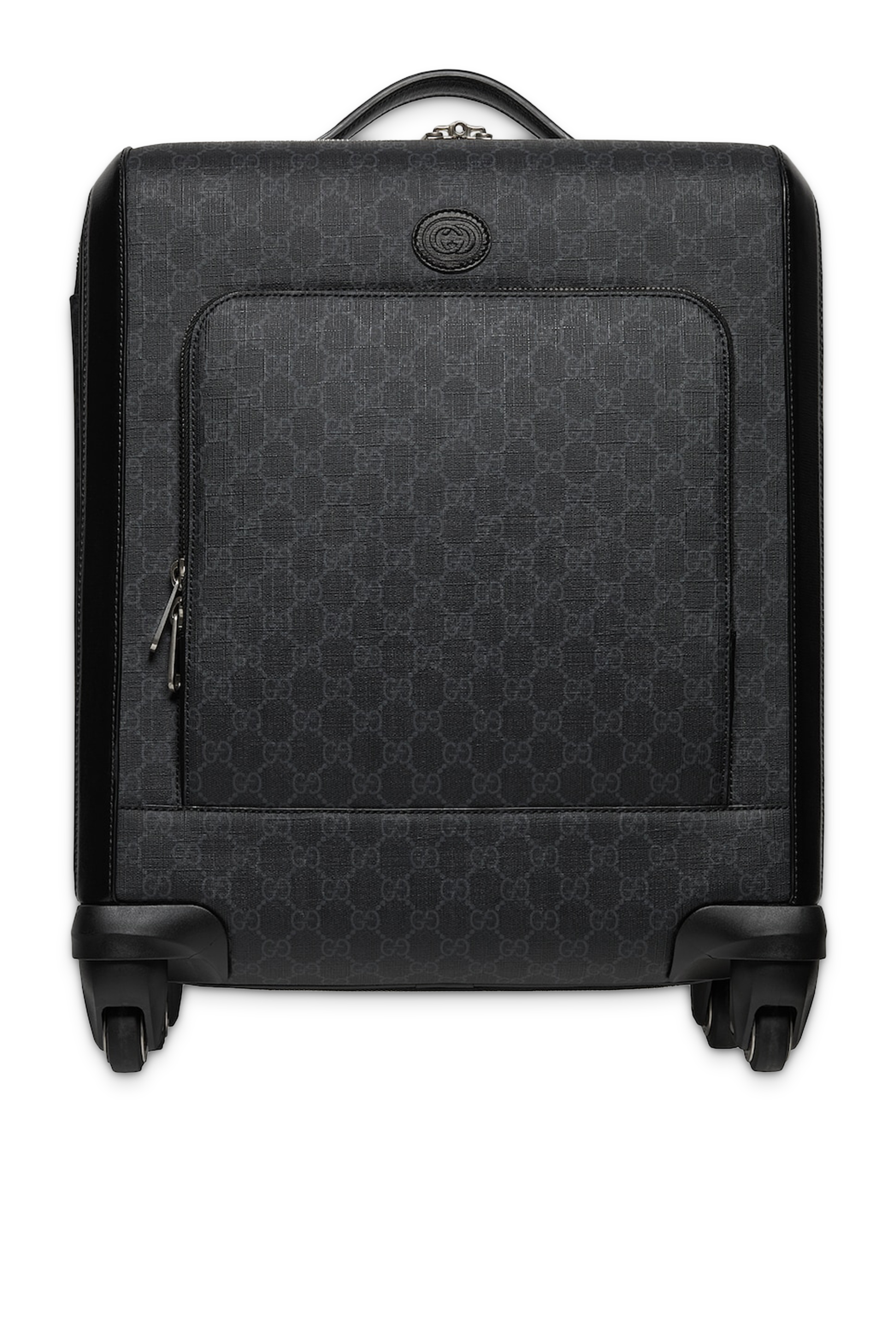 حقيبة سفر صغيرة بنقشة حرفي شعار الماركة بتصميم متداخل