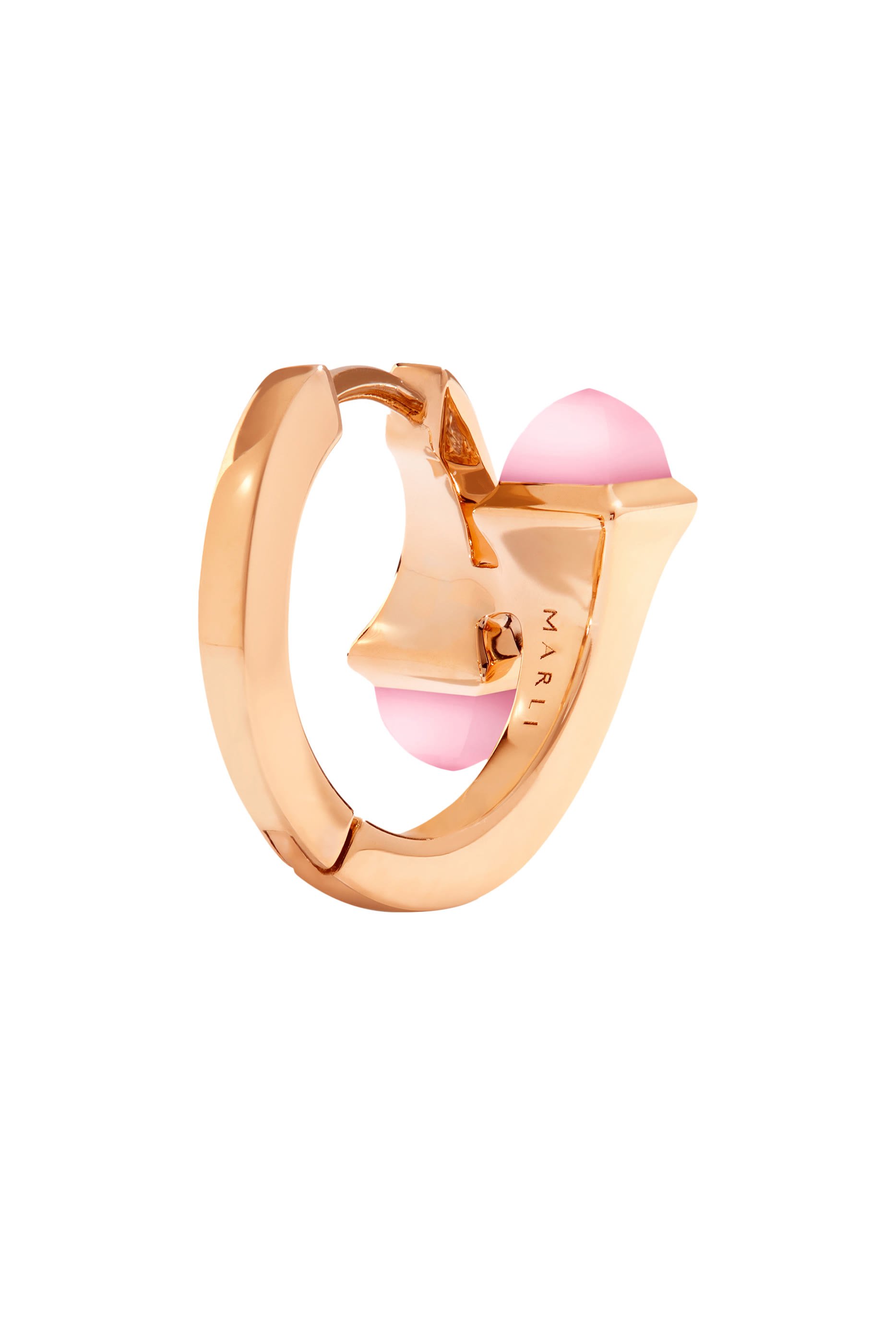 أقراط كليو هاجي مرصعة بالماس والمرجان الوردي ذهب وردي عيار 18