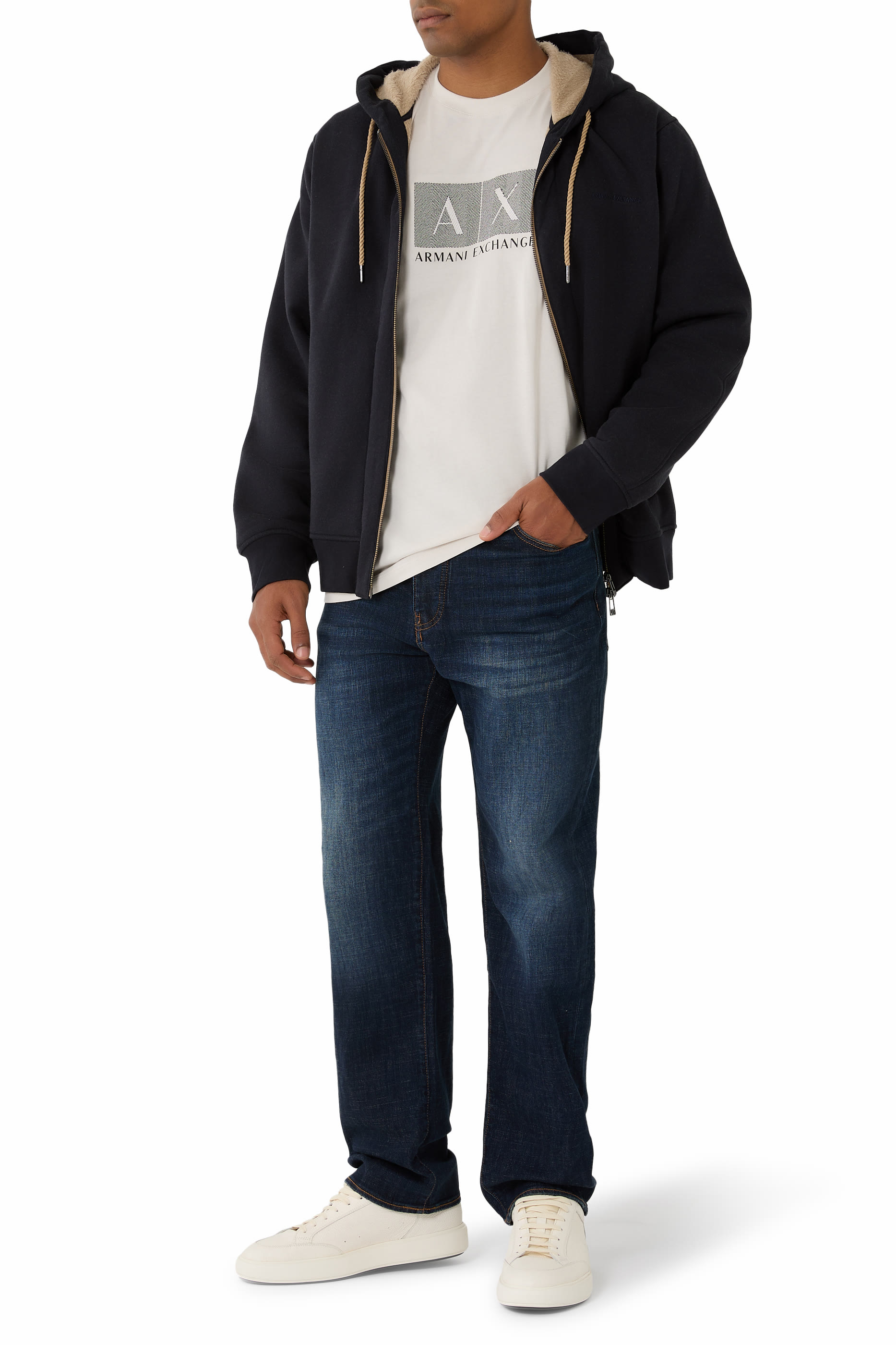 بنطال جينز بقصة ساق مستقيمة دنيم مطاطي