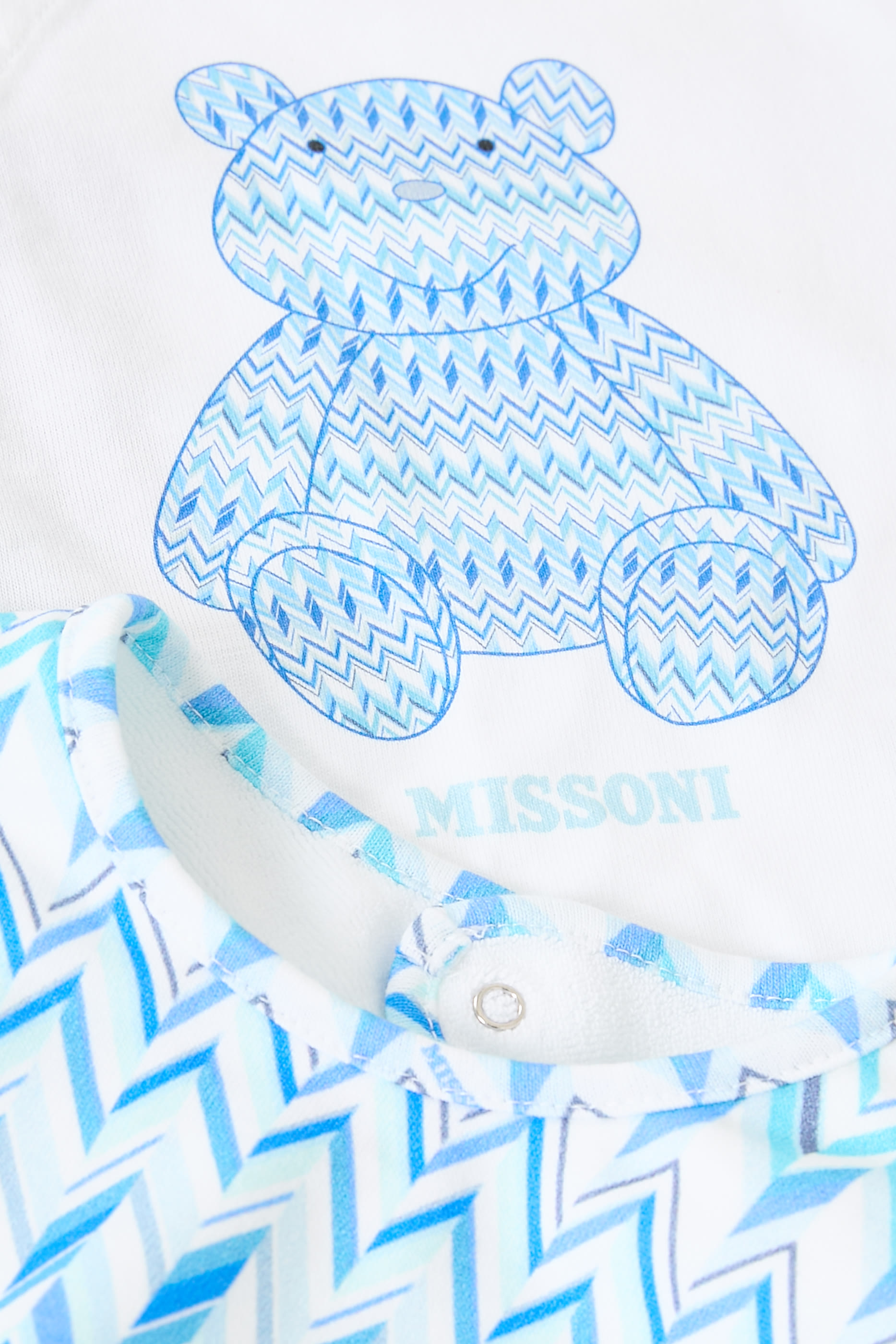 طقم لباس قطعة واحدة بطبعة خطوط متعرجة للأطفال