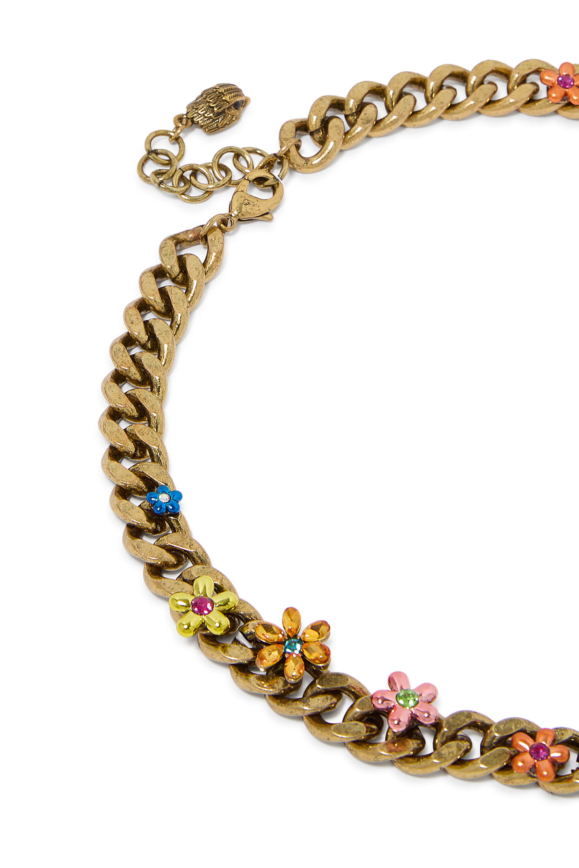 قلادة مزينة بحلي أزهار ونسر