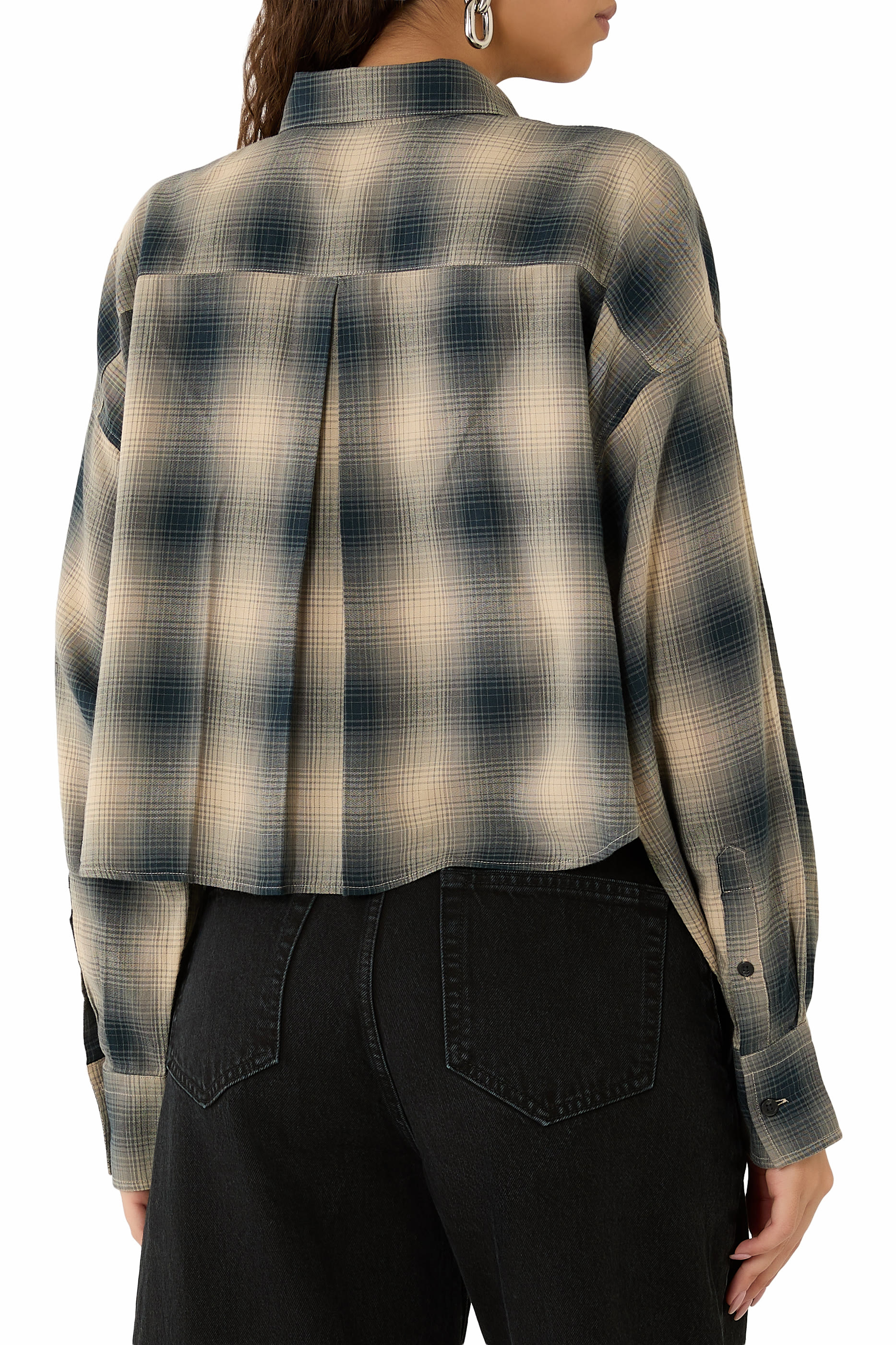 قميص مارين قصير بنقشة مربعات