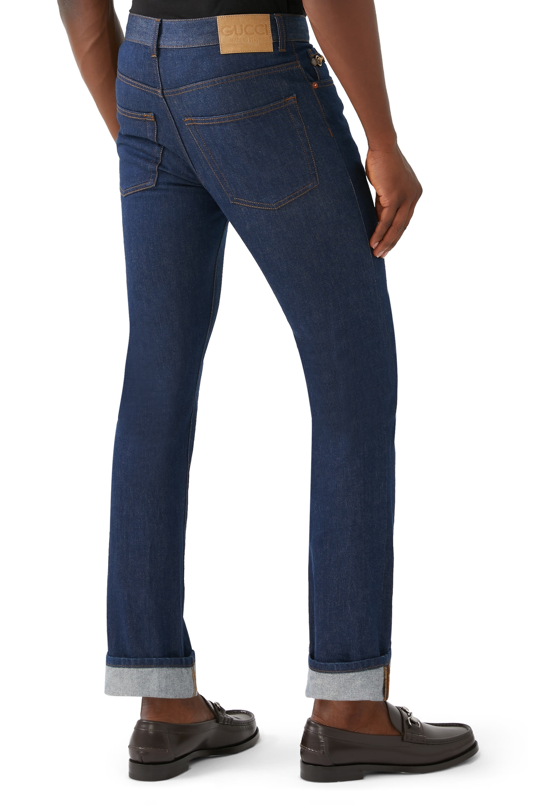 بنطال جينز بحلية لجام الحصان