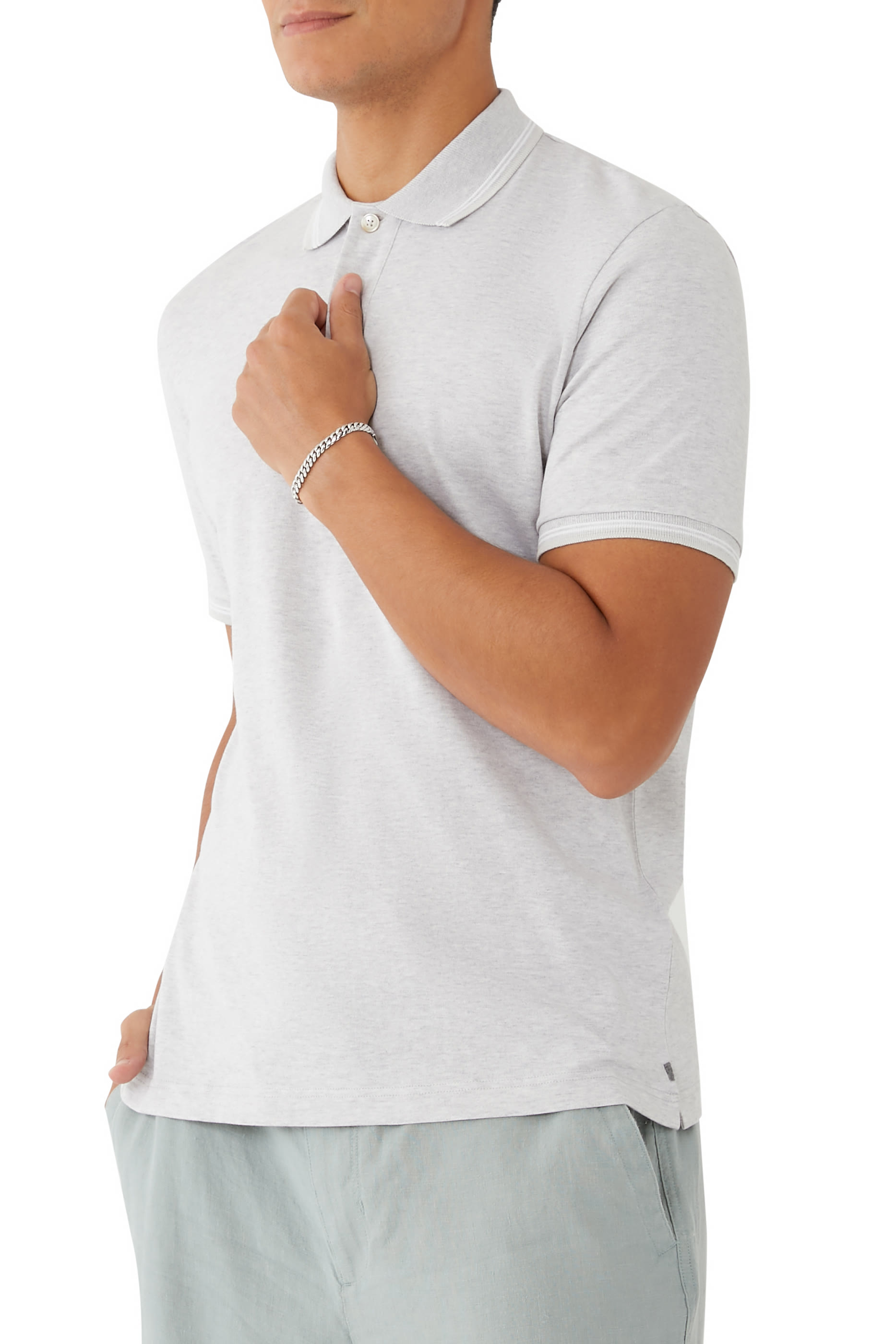 قميص بولو بقصة مدببة جرسيه