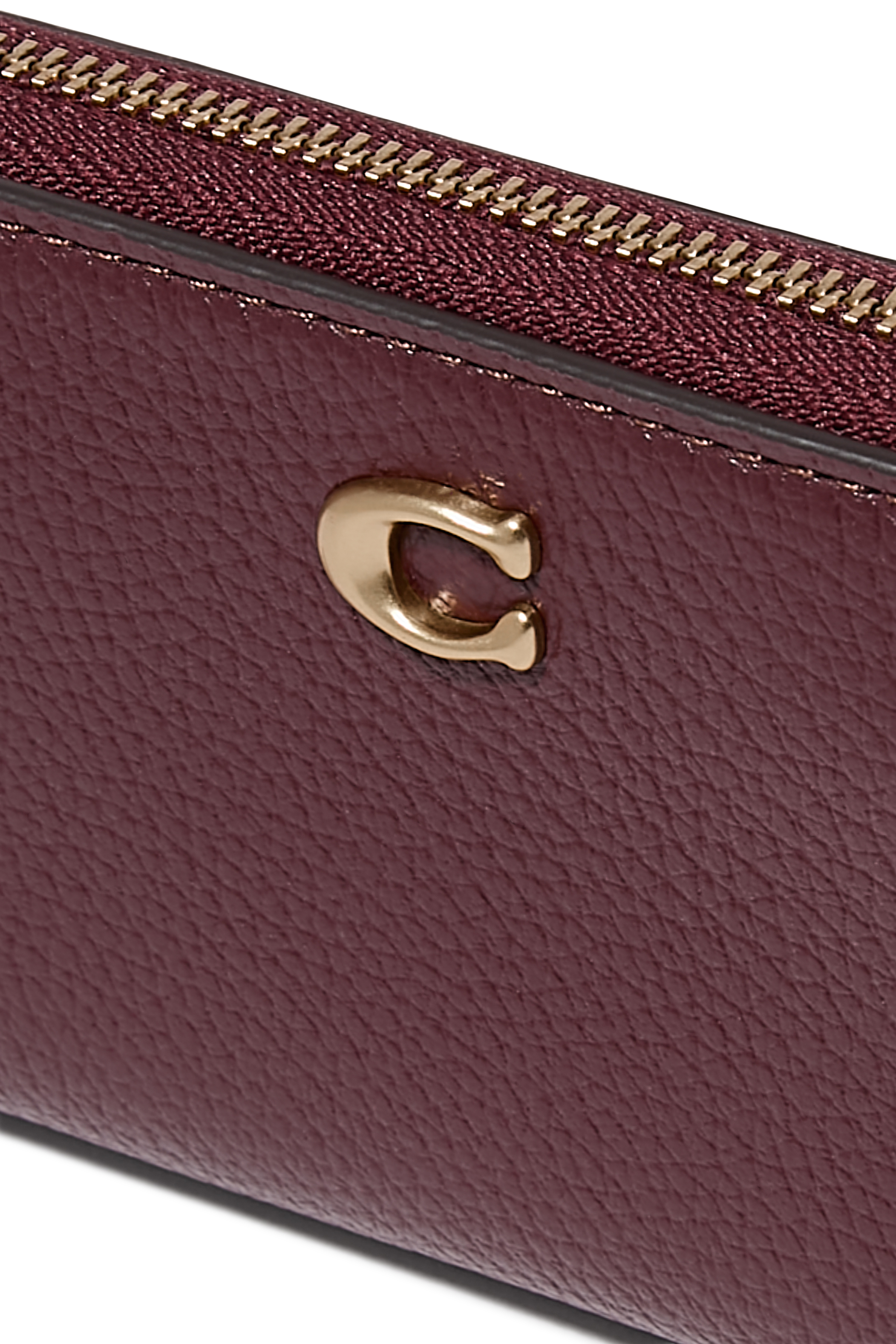 حافظة بطاقات جلد مصقول بارز الملمس