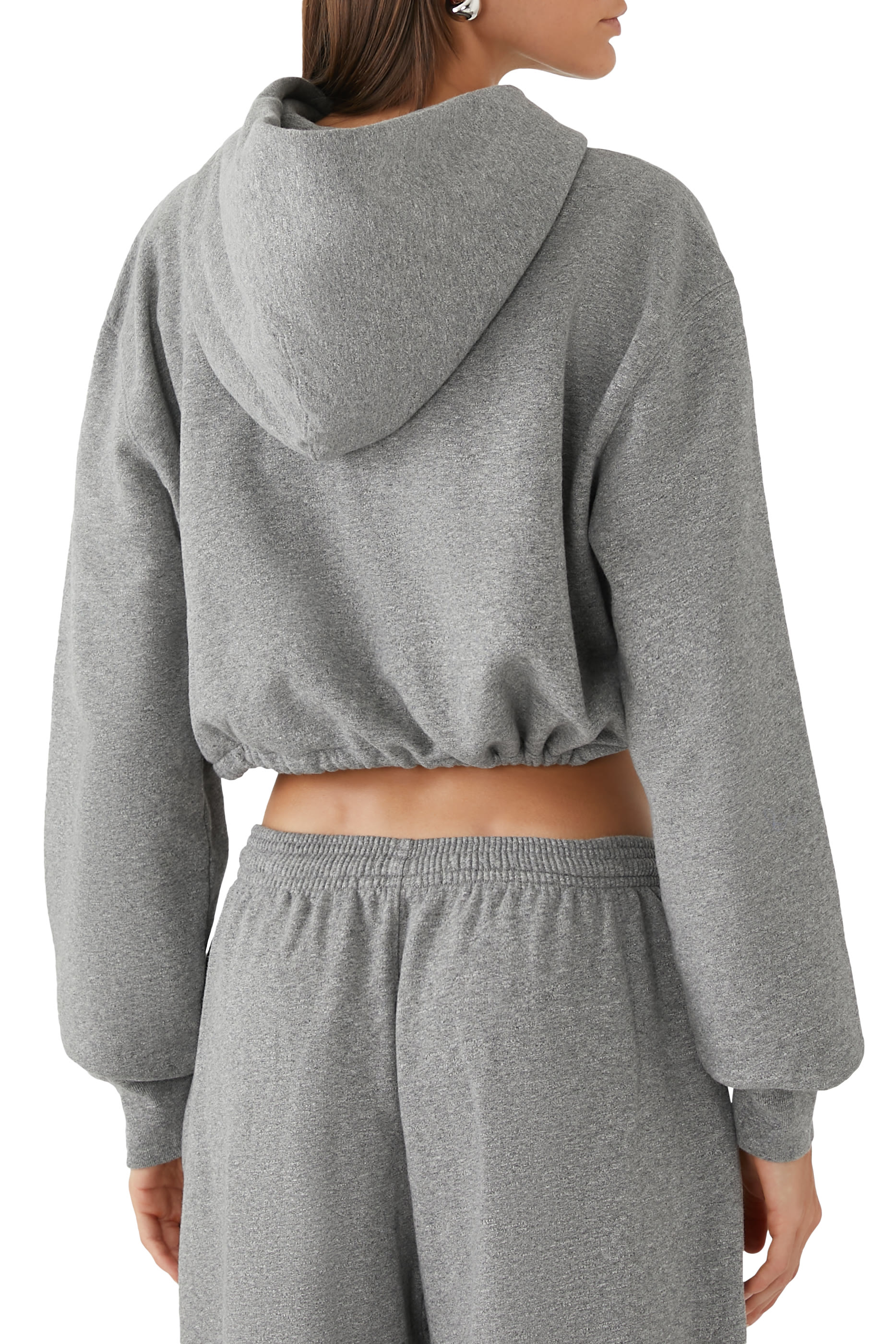 هودي بتصميم ملفوف غير متماثل وشعار الماركة