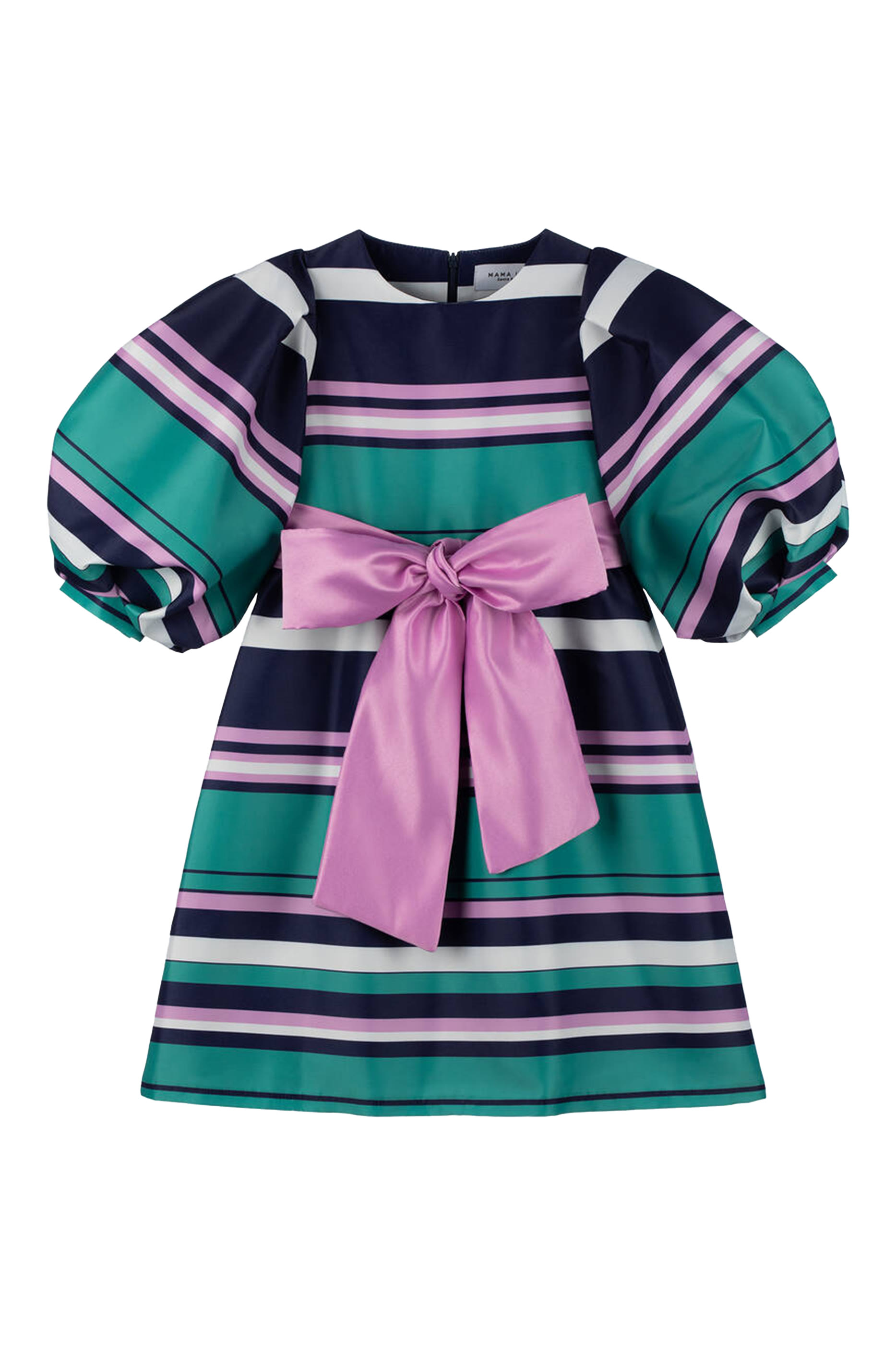 فستان بربطة فيونكة وأكمام منفوخة للأطفال