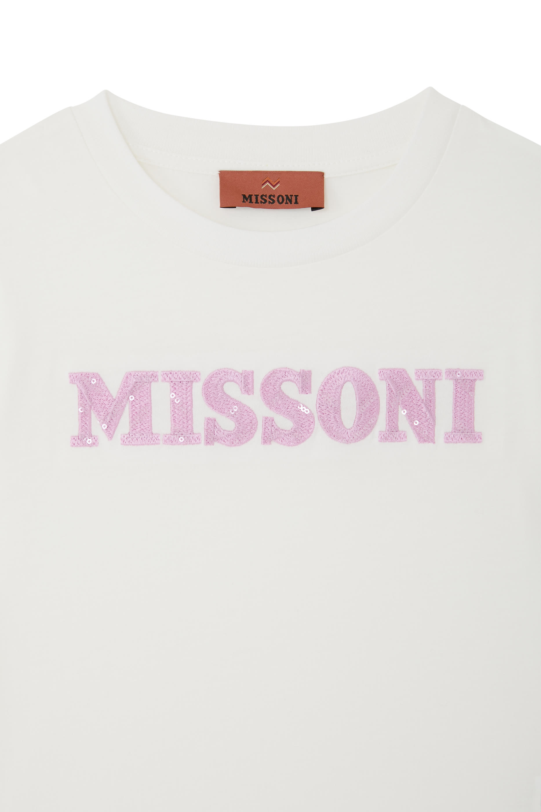 تيشيرت بشعار الماركة المرصع بالكريستال للأطفال