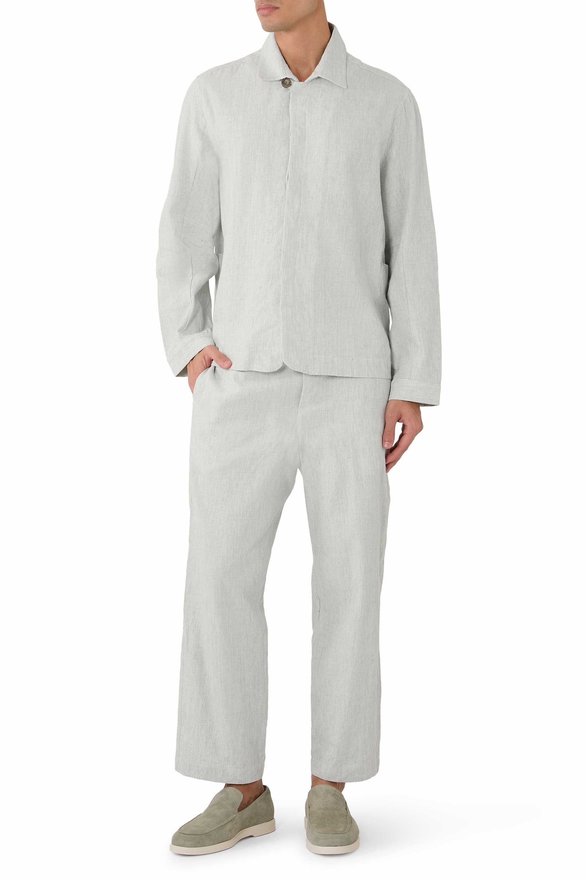 جاكيت بأكمام طويلة كتان