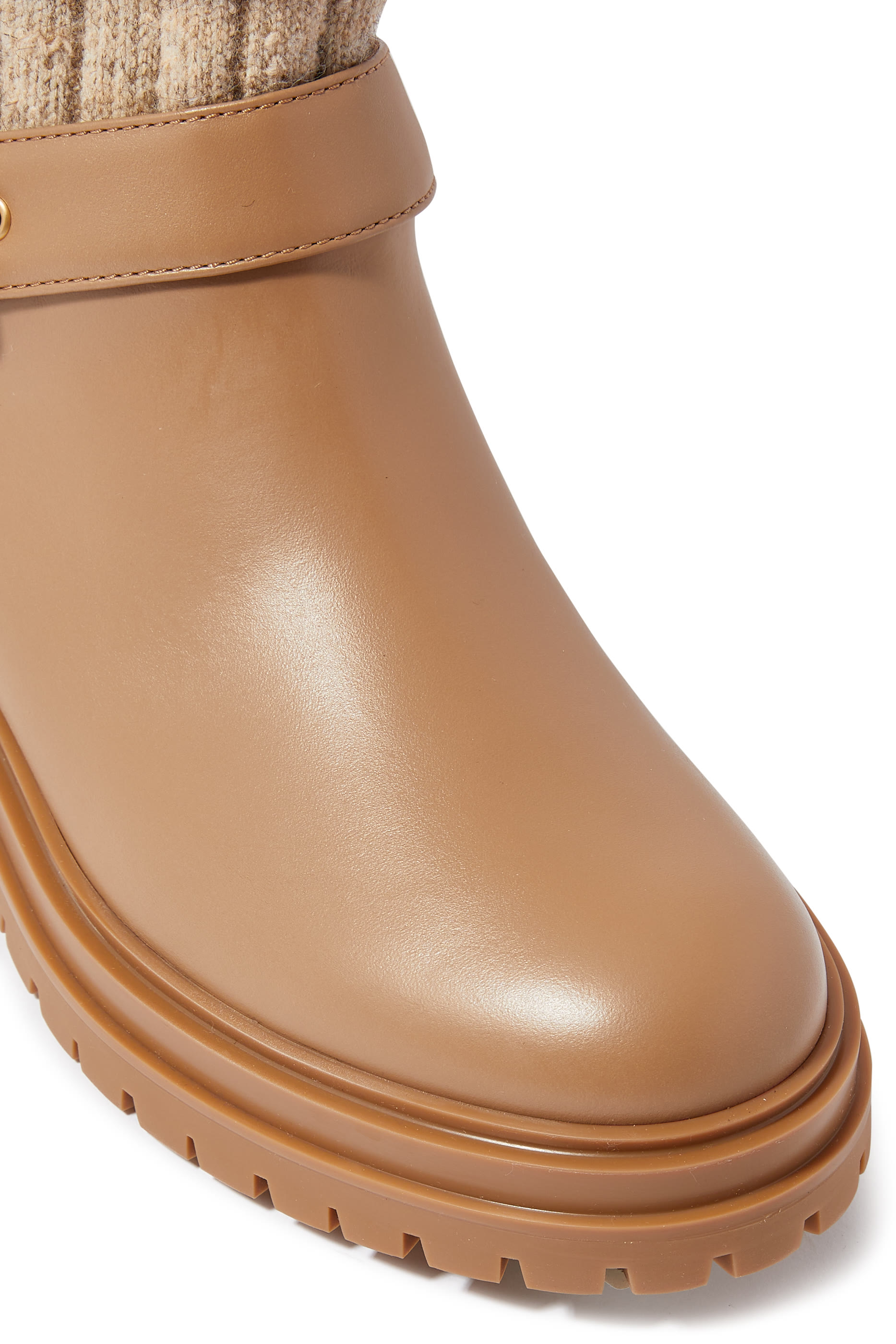 حذاء بوت منسوج جلد