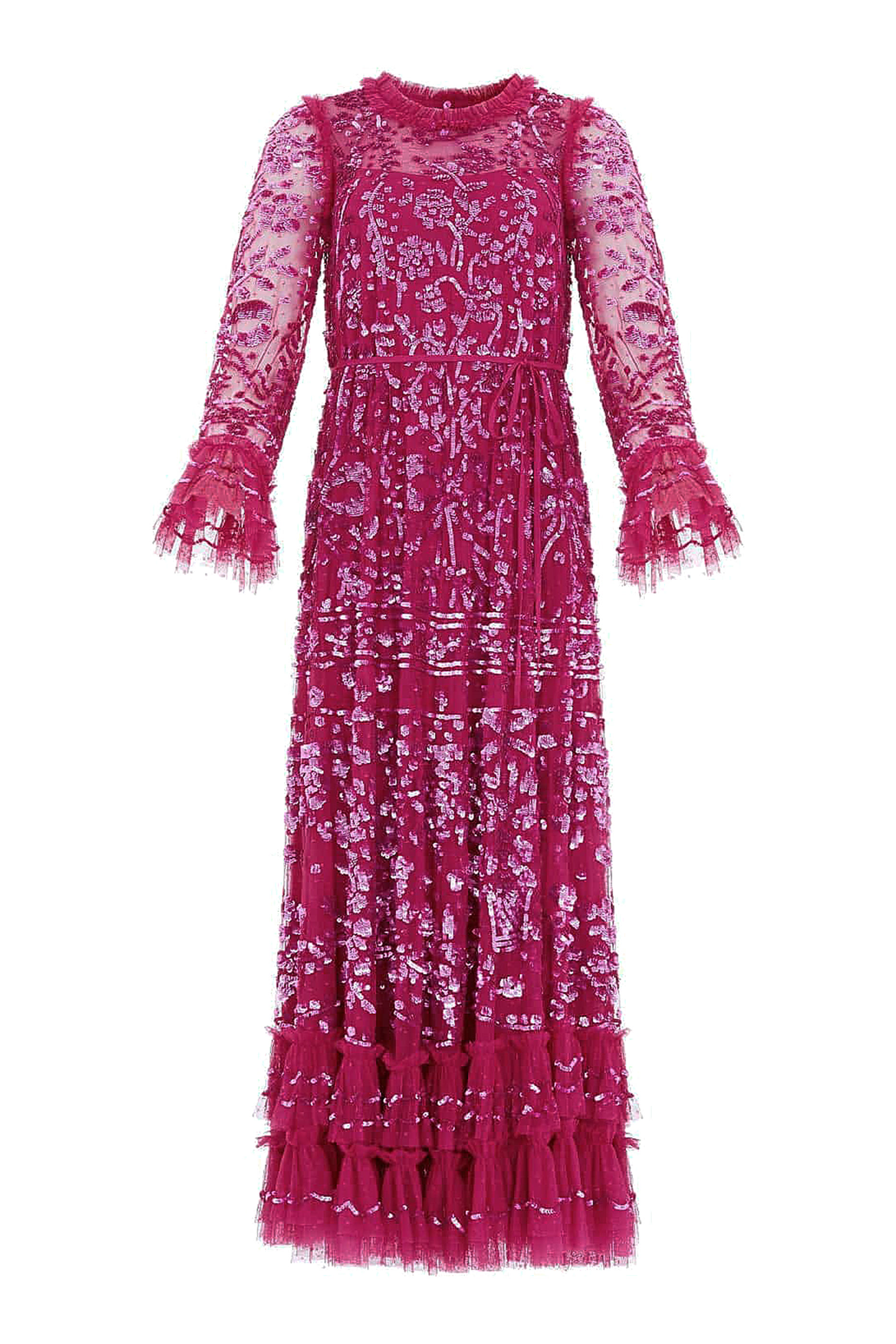 فستان سهرة سيليا بطول الكاحل وأكمام طويلة