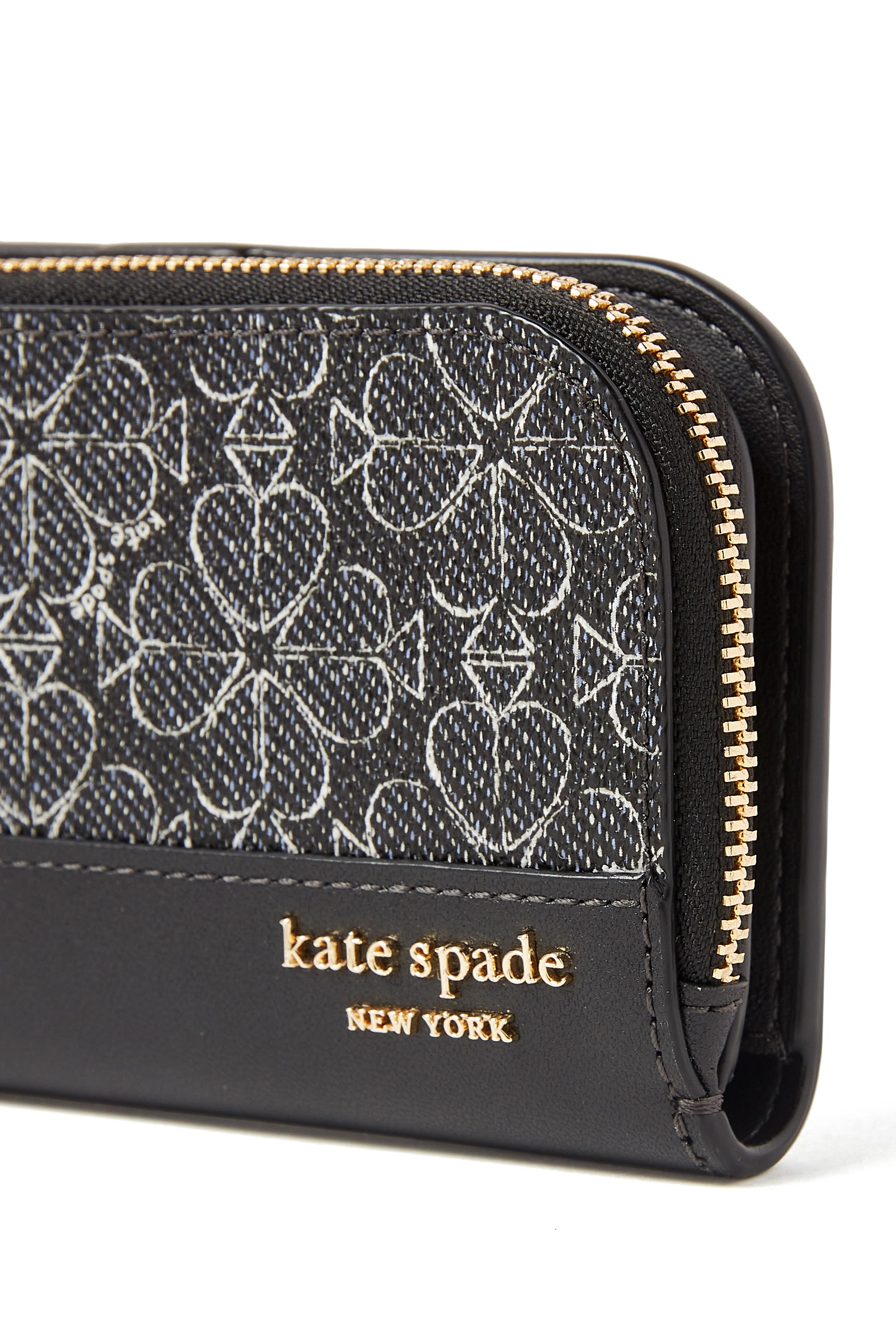 محفظة صغيرة بتصميم رفيع ثنائي الطي بنقشة زهور بشكل بستوني