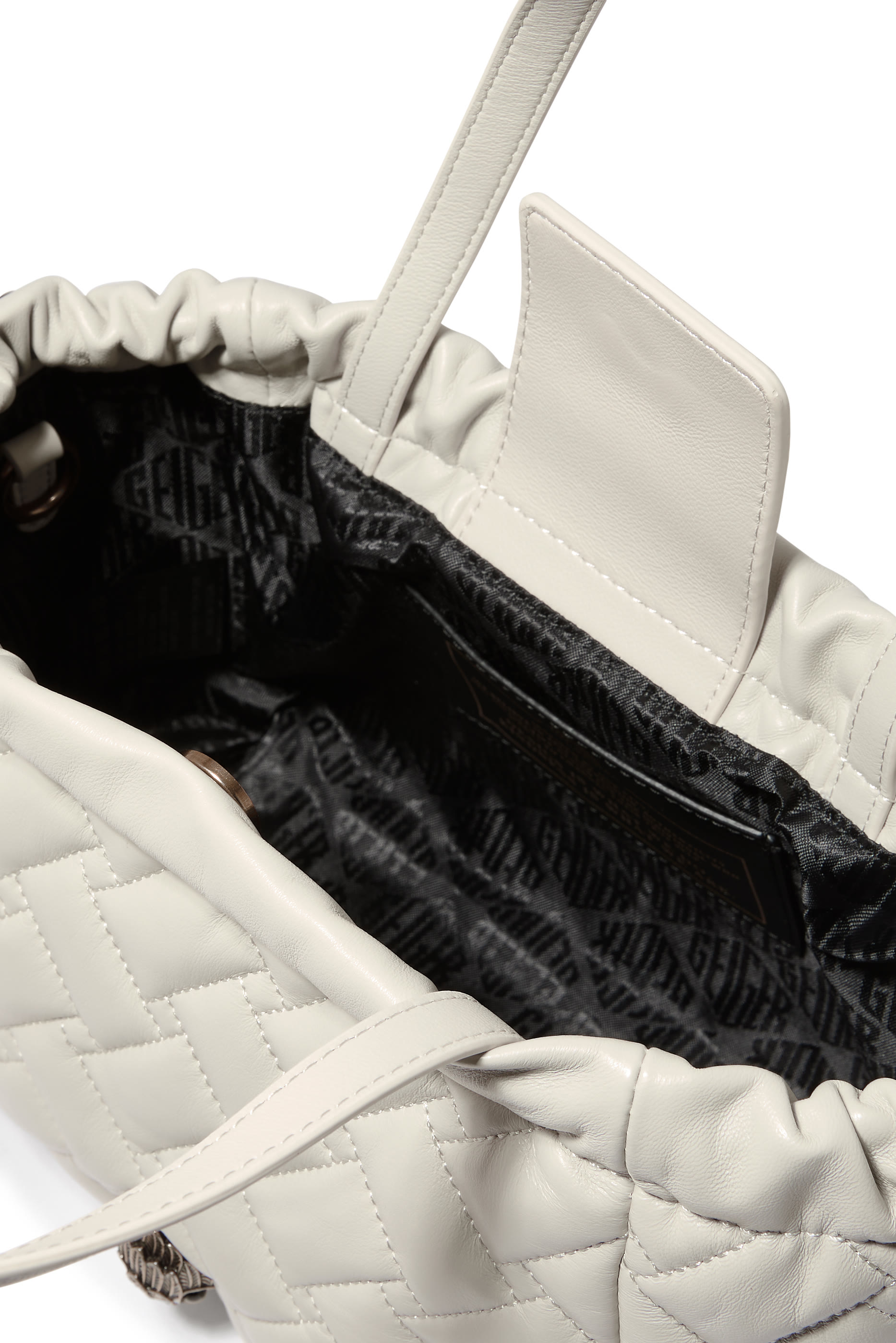 حقيبة يد كنسينغتون صغيرة بأربطة تضييق وشعار الماركة