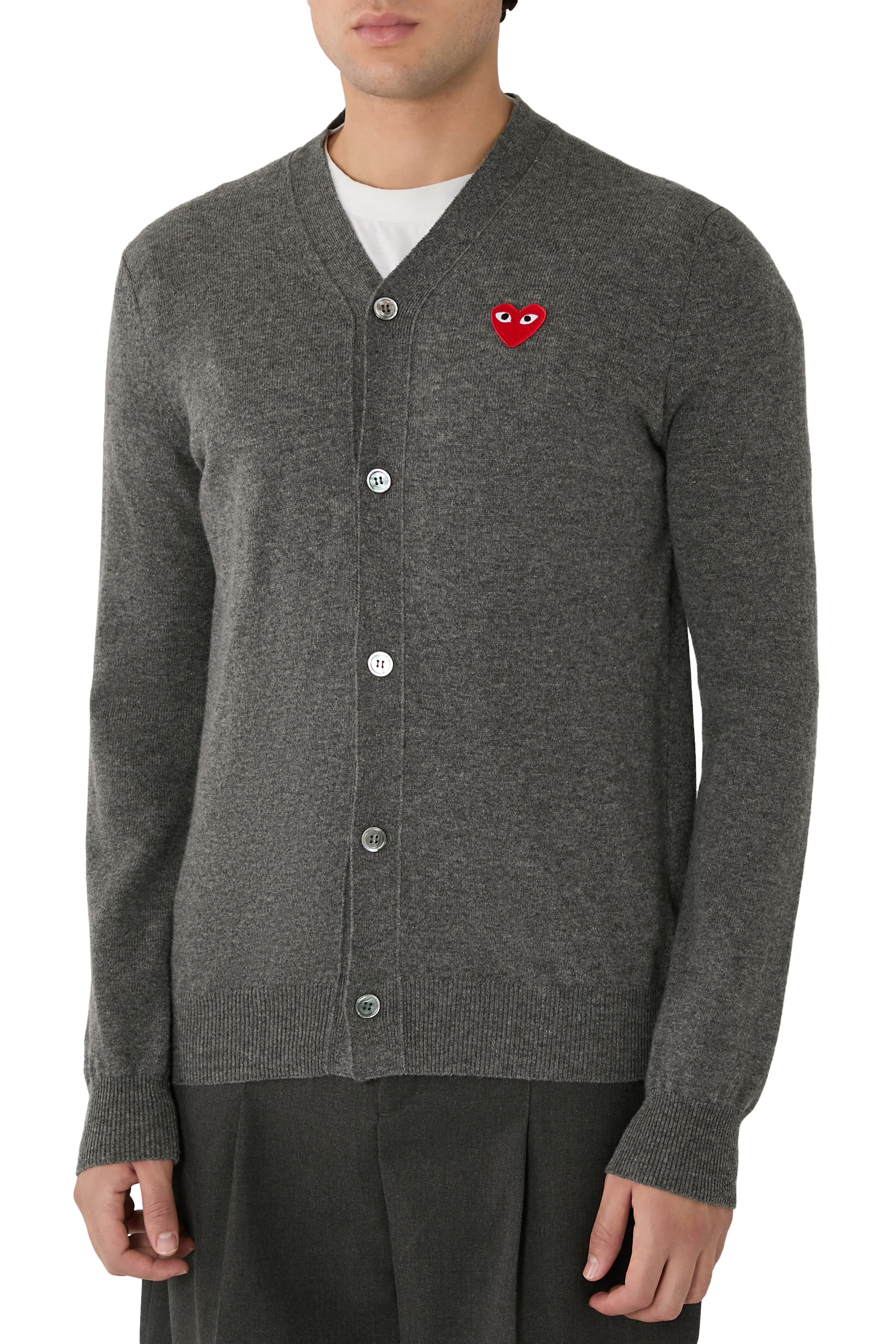 كارديغان بياقة على شكل حرف V