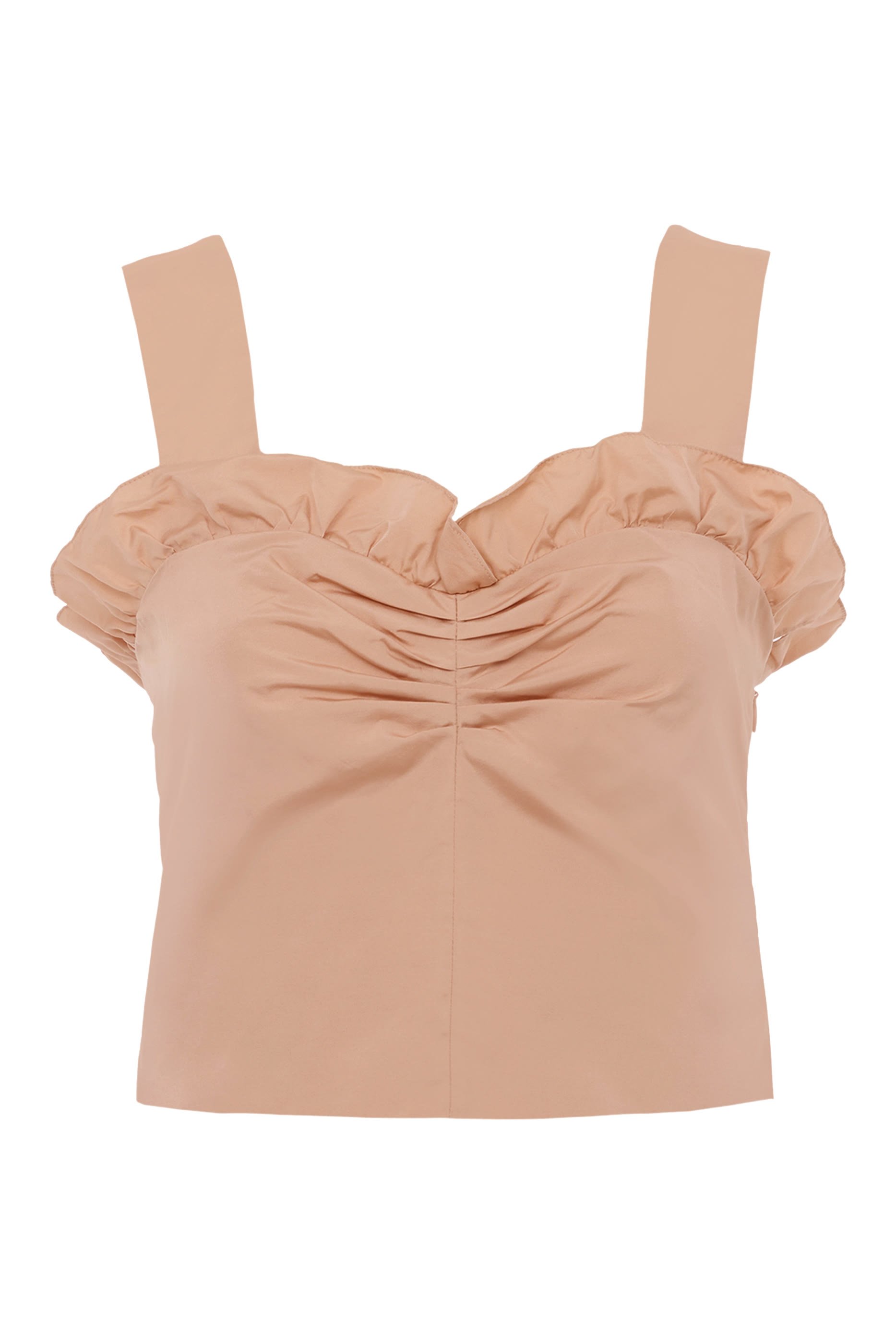 بلوزة بقصة قصيرة ضيقة بلا اكمام