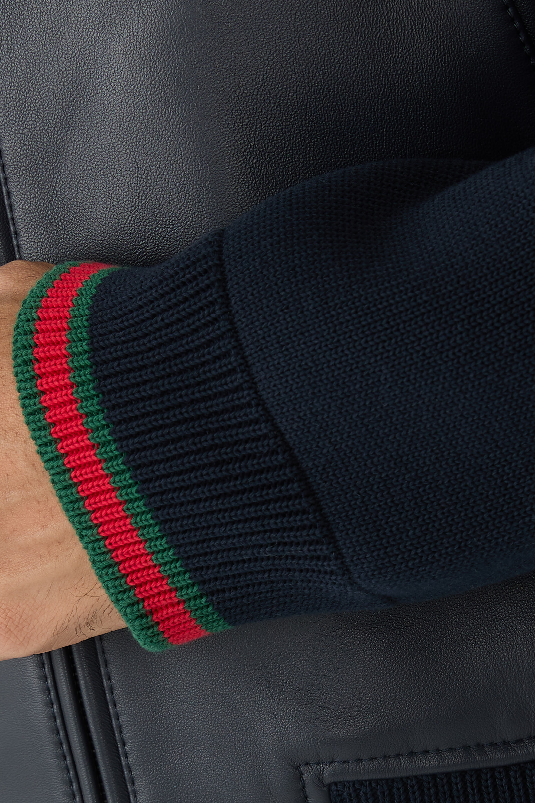 جاكيت بومبر جلد نابا ونسيج