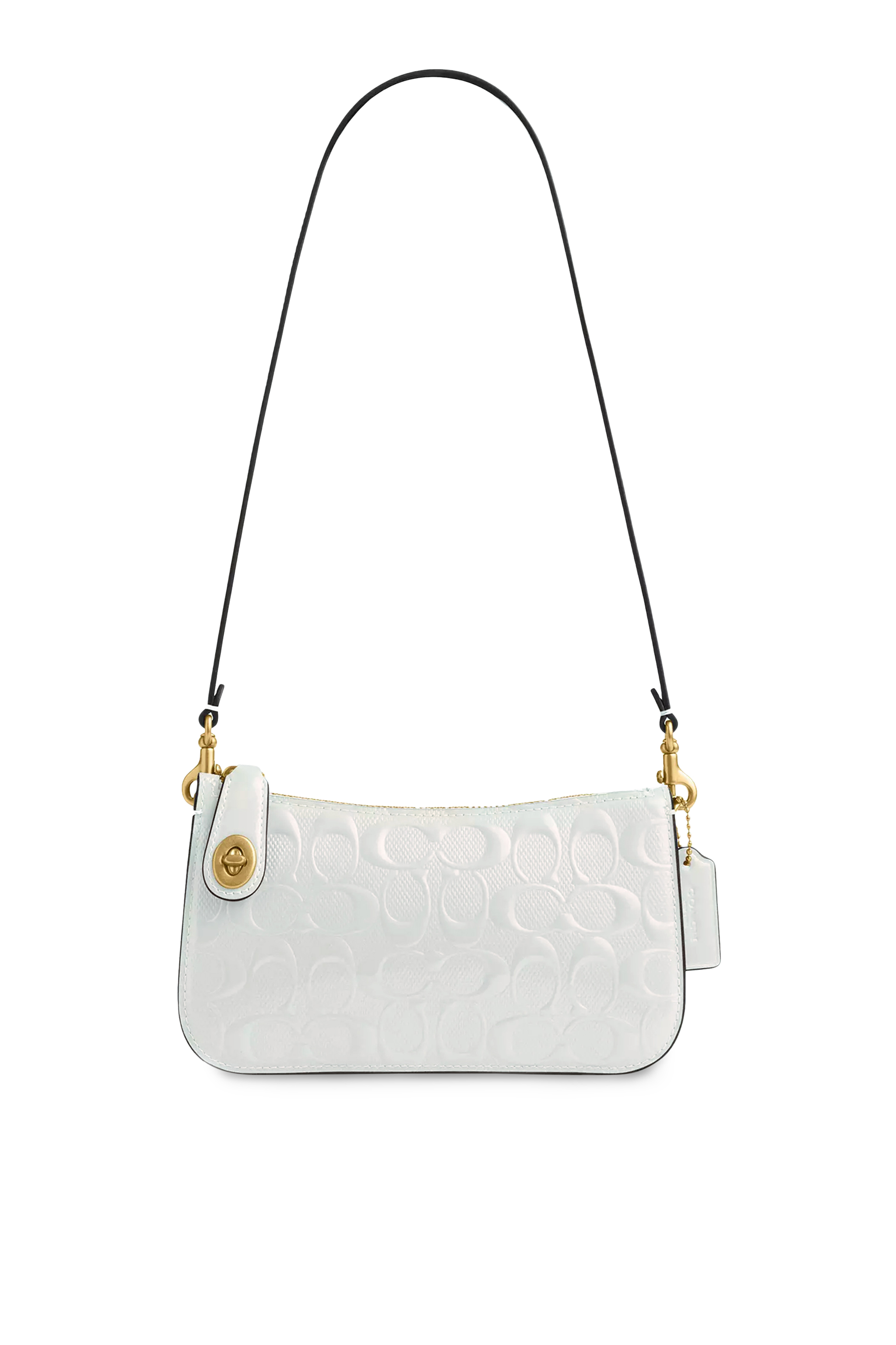 حقيبة كتف بين جلد بنقشة شعار الماركة