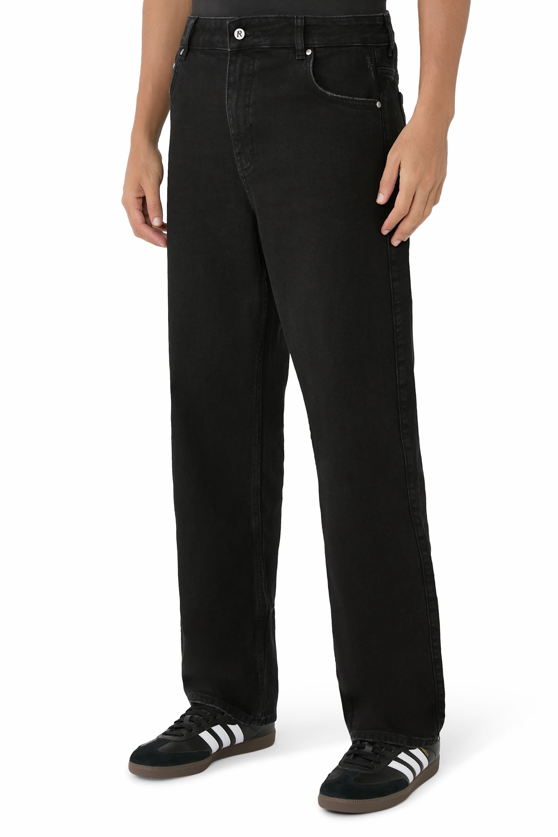 بنطال ار 2 بقصة ساق مستقيمة دنيم