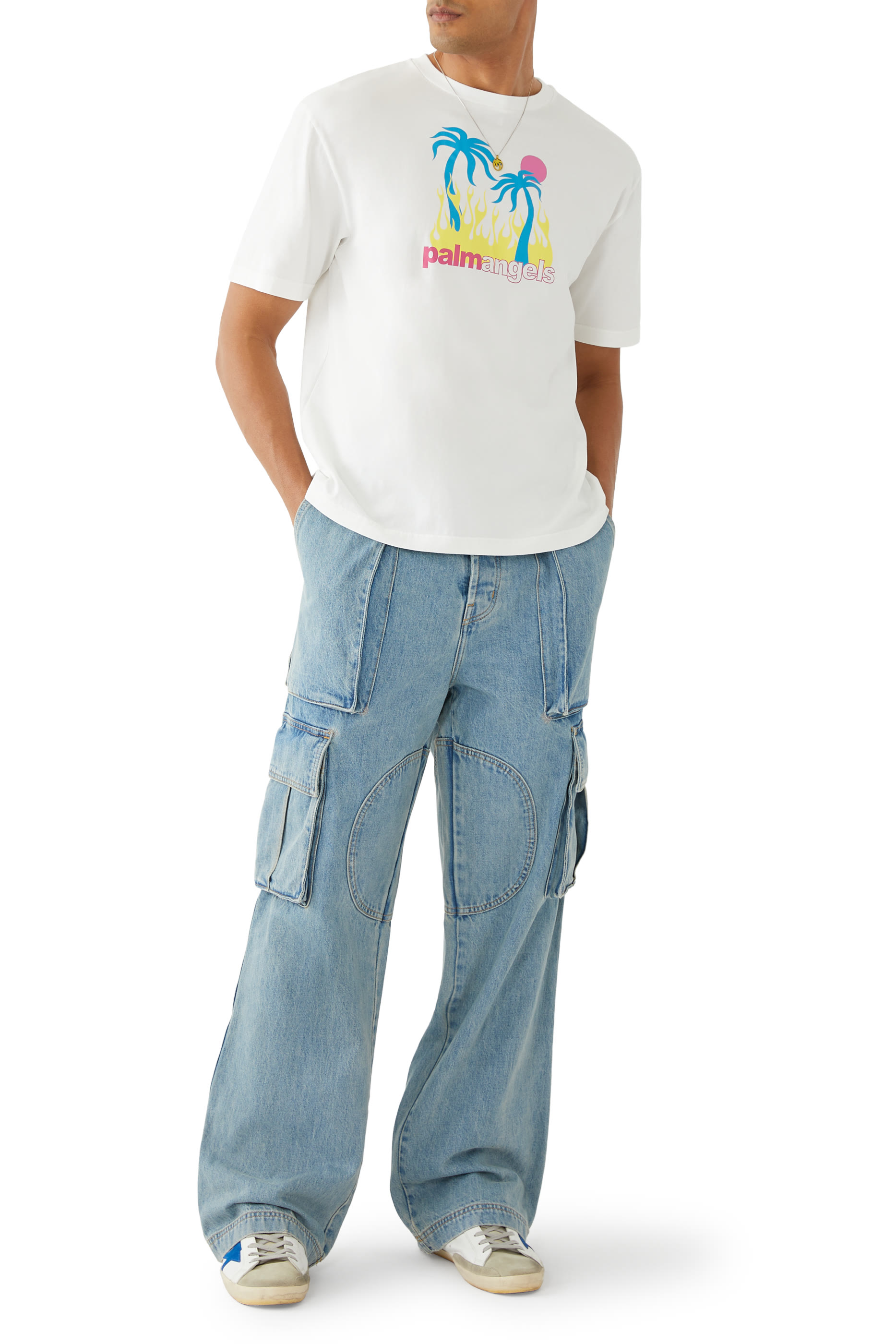 تيشيرت بنقشة واحة ملتهبة