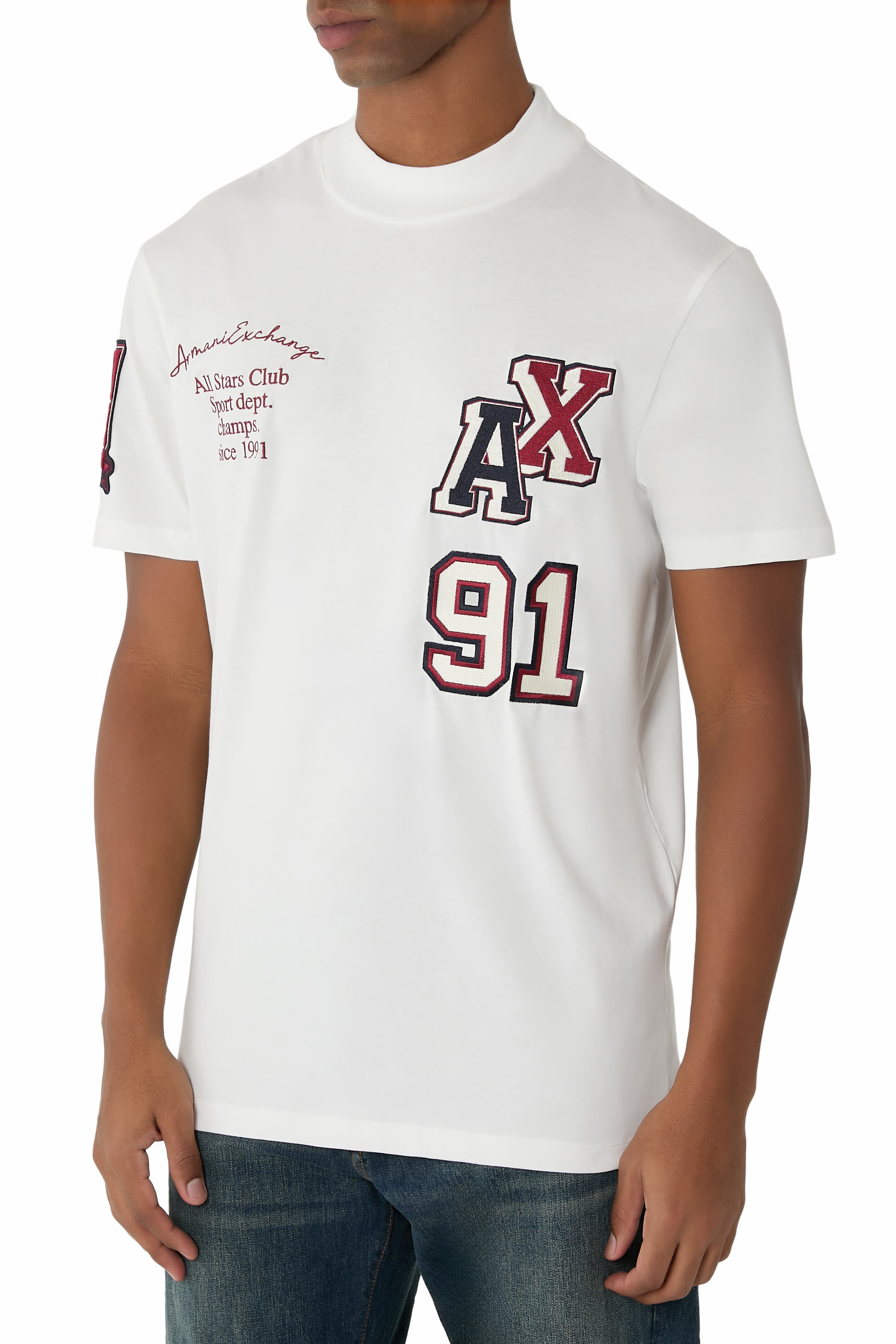  تيشيرت بقصة عادية مزين بشعارات الماركة مختلفة