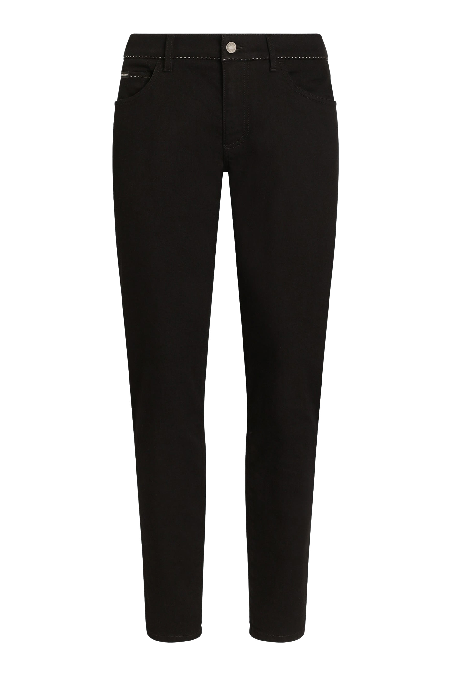 بنطال جينز ضيق بقصة ساق مستقيمة قطن