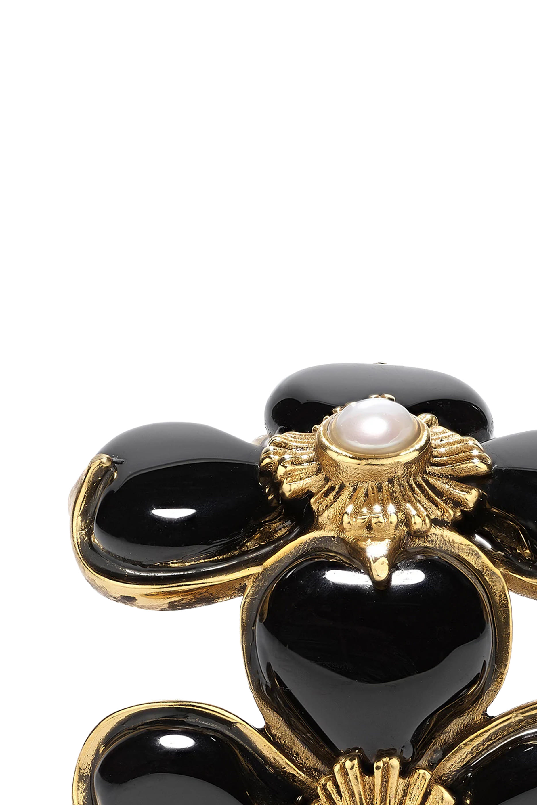 أقراط بتصميم برسيم بمشبك، نحاس مطلي بالذهب عيار 24 مع العقيق واللؤلؤ