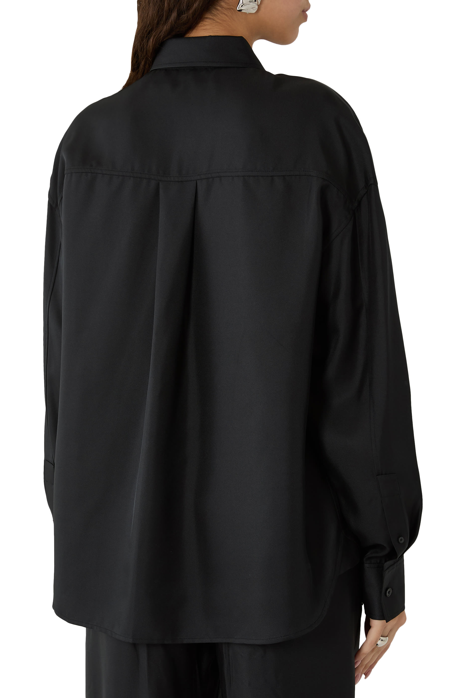 قميص بأكمام مفتوحة حرير