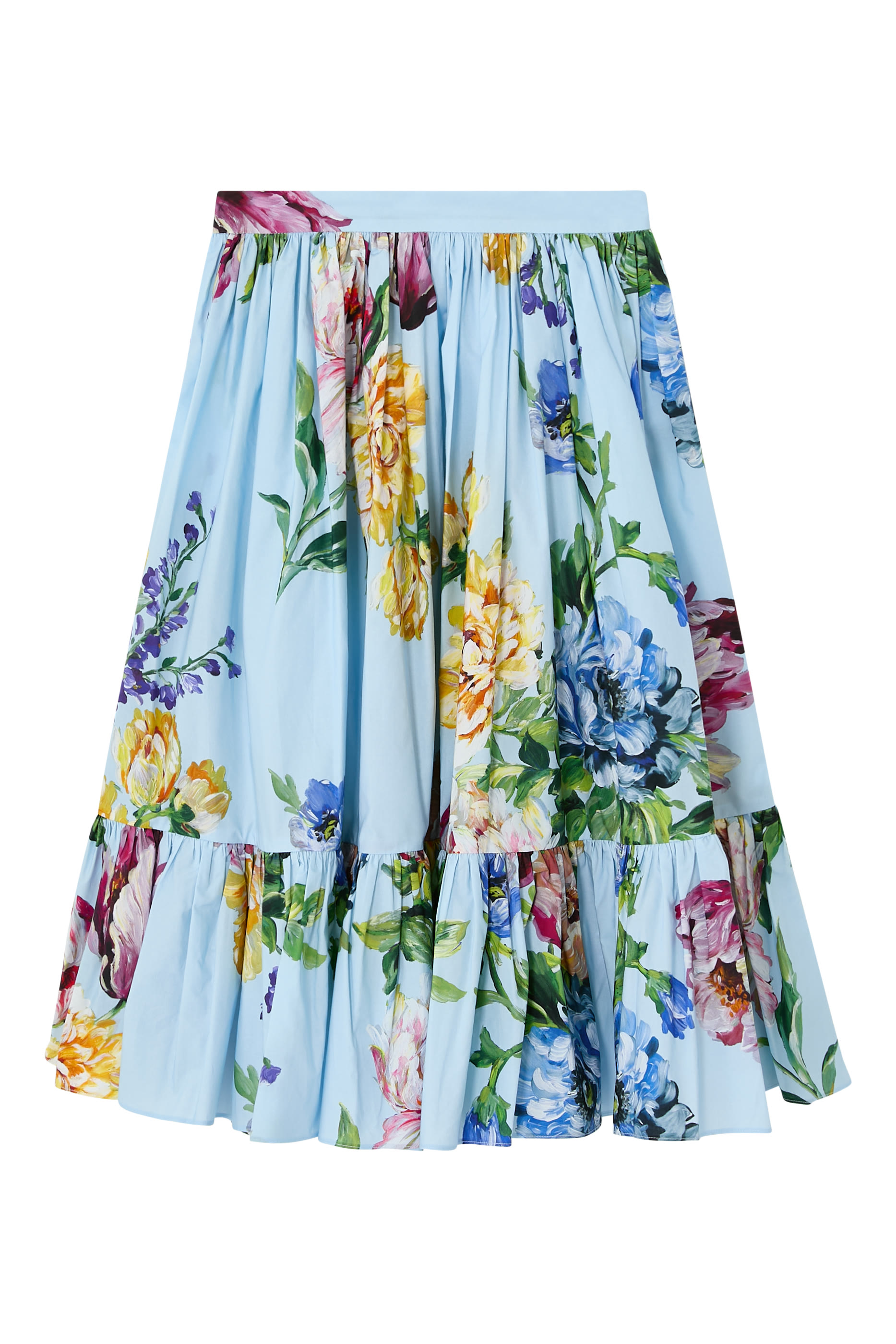 Kids  Floral‑Print Poplin Skirt