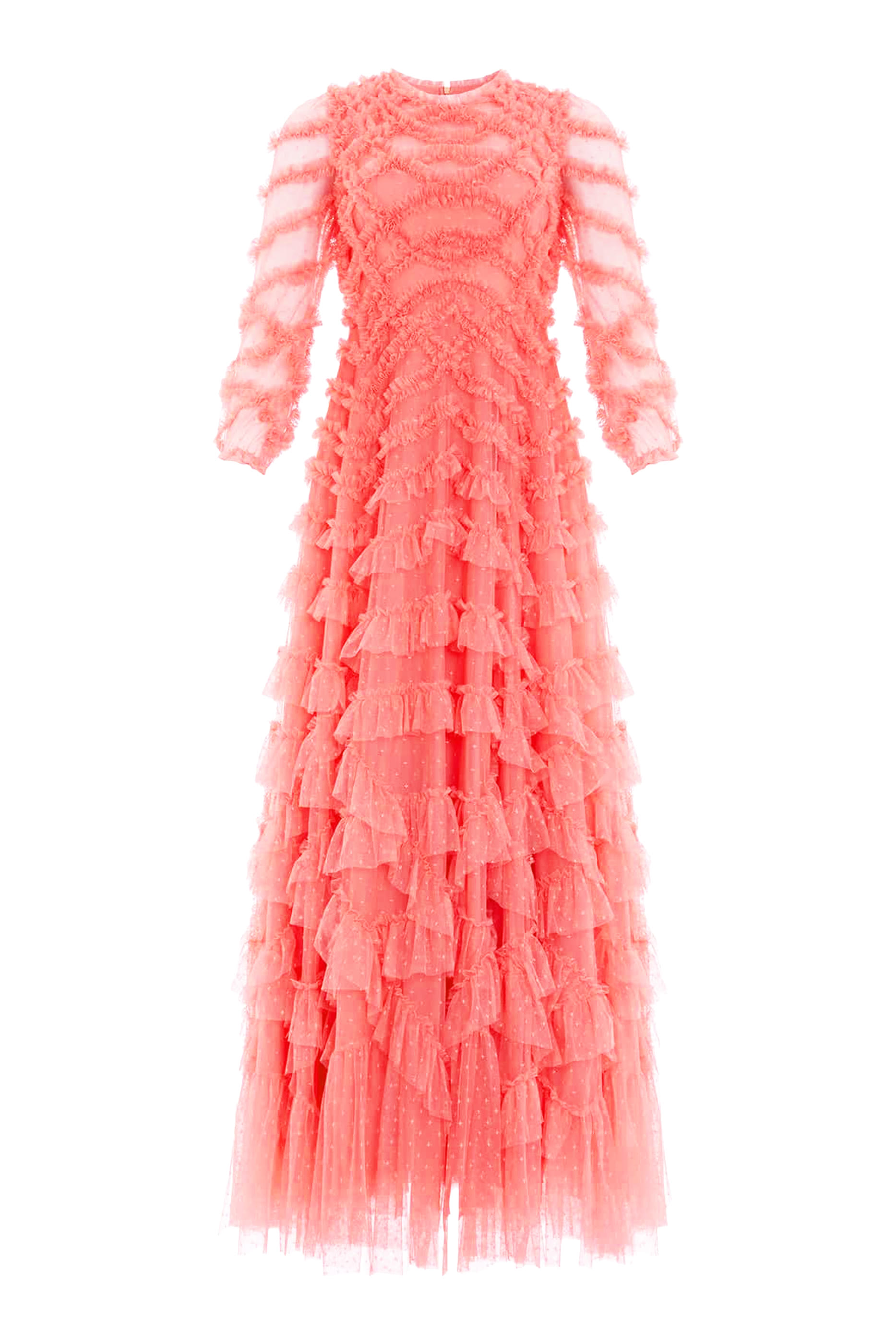 فستان سهرة لانا بياقة مستديرة