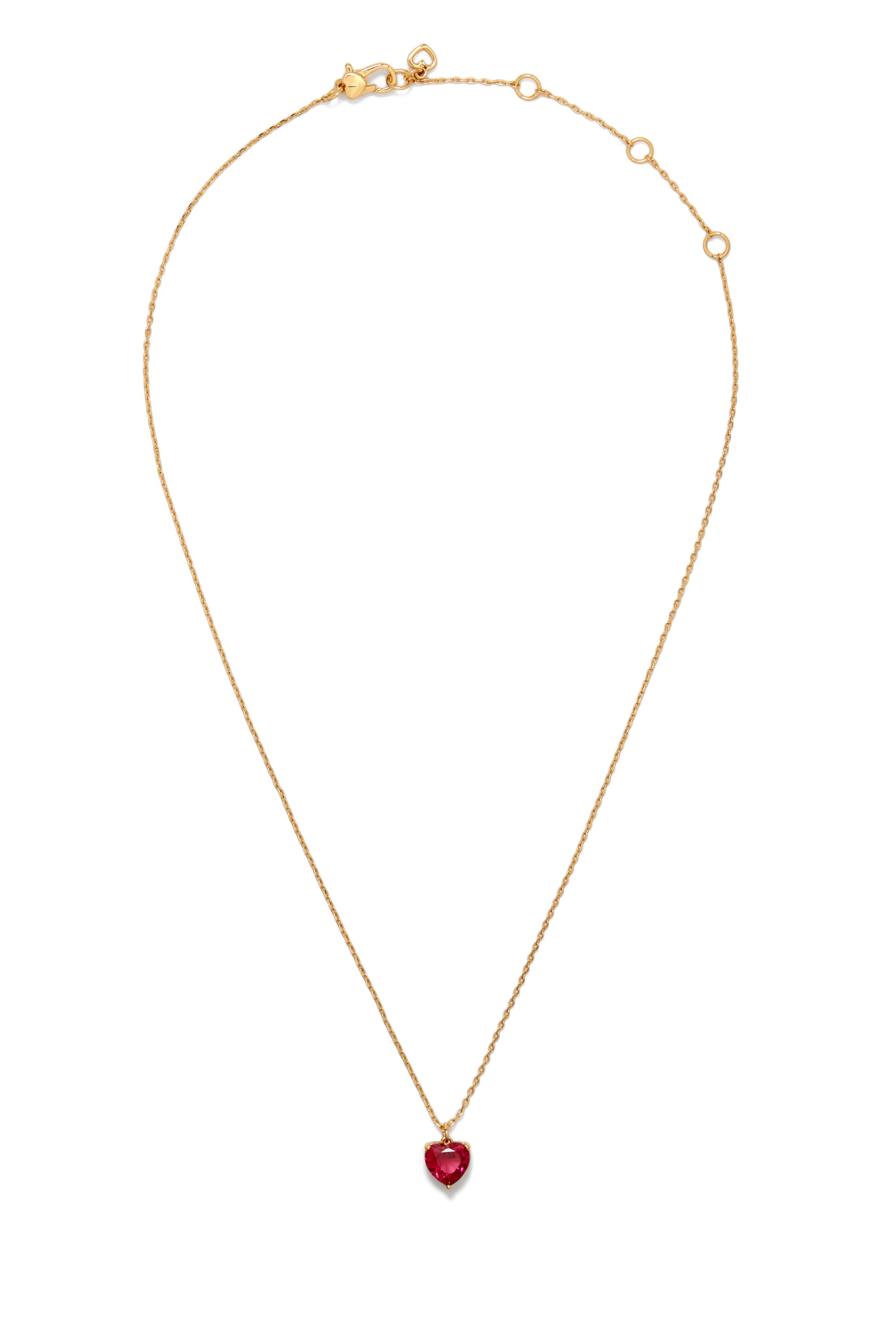 قلادة ماي لوف جولاي بدلاية بتصميم قلب بحجر زركونيا مكعب، معدن مطلي