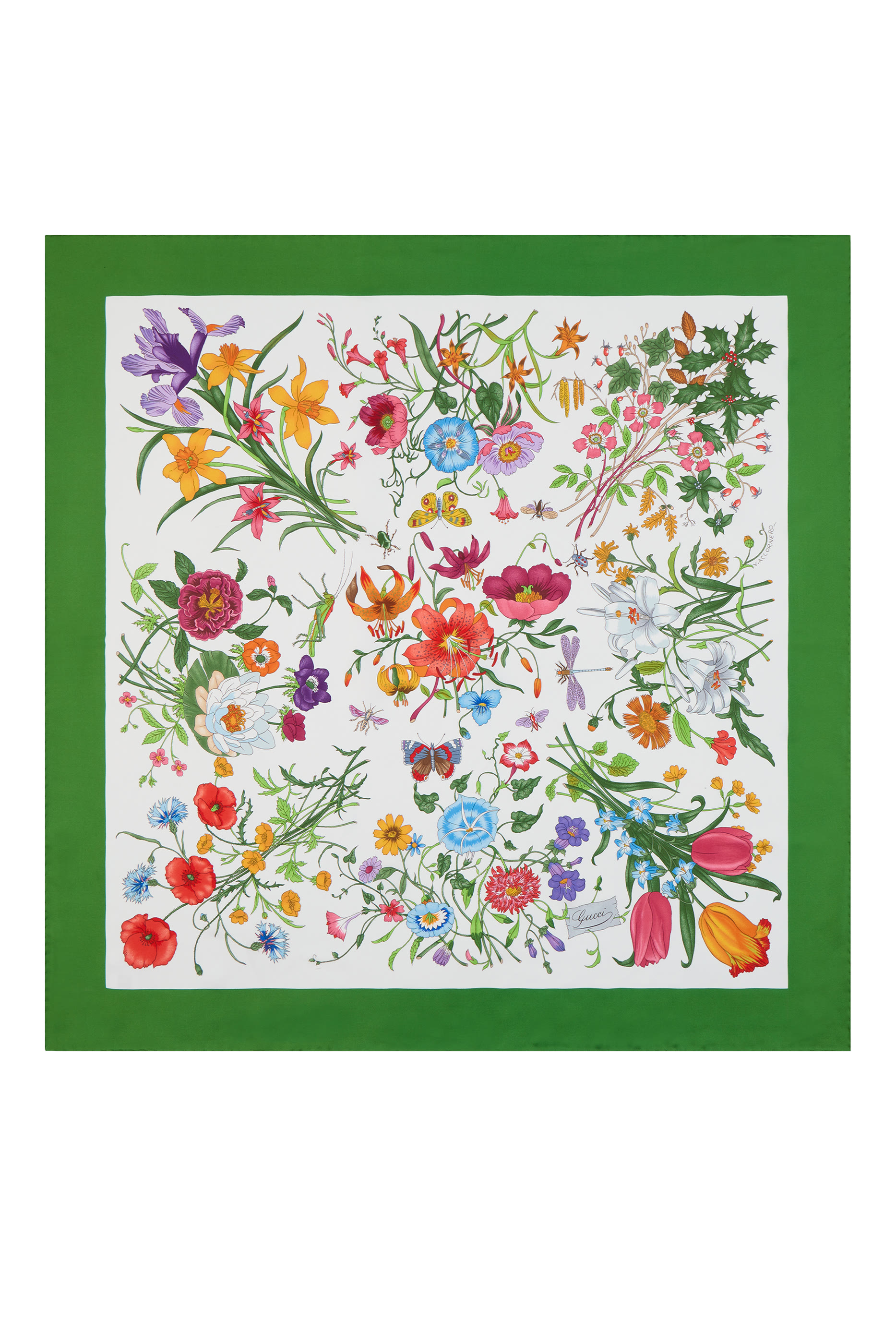 وشاح مربع بنقشة حرير