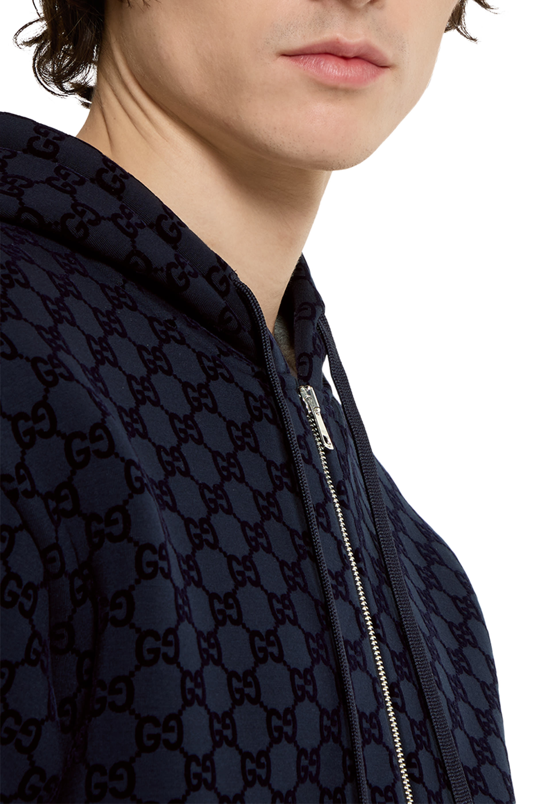 جاكيت بنقشة وسحاب جيرسيه فيسكوز مزدوج