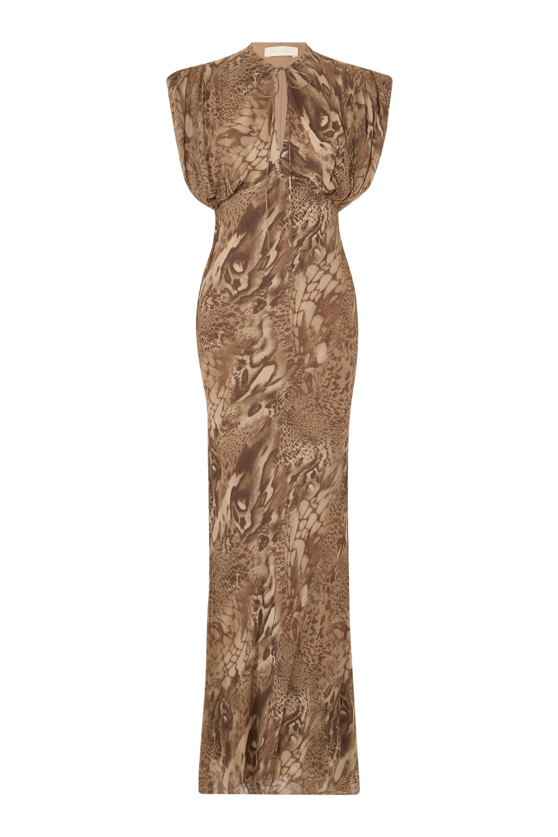 فستان سيريس طويل جورجيت بنقشة جلد الفهد